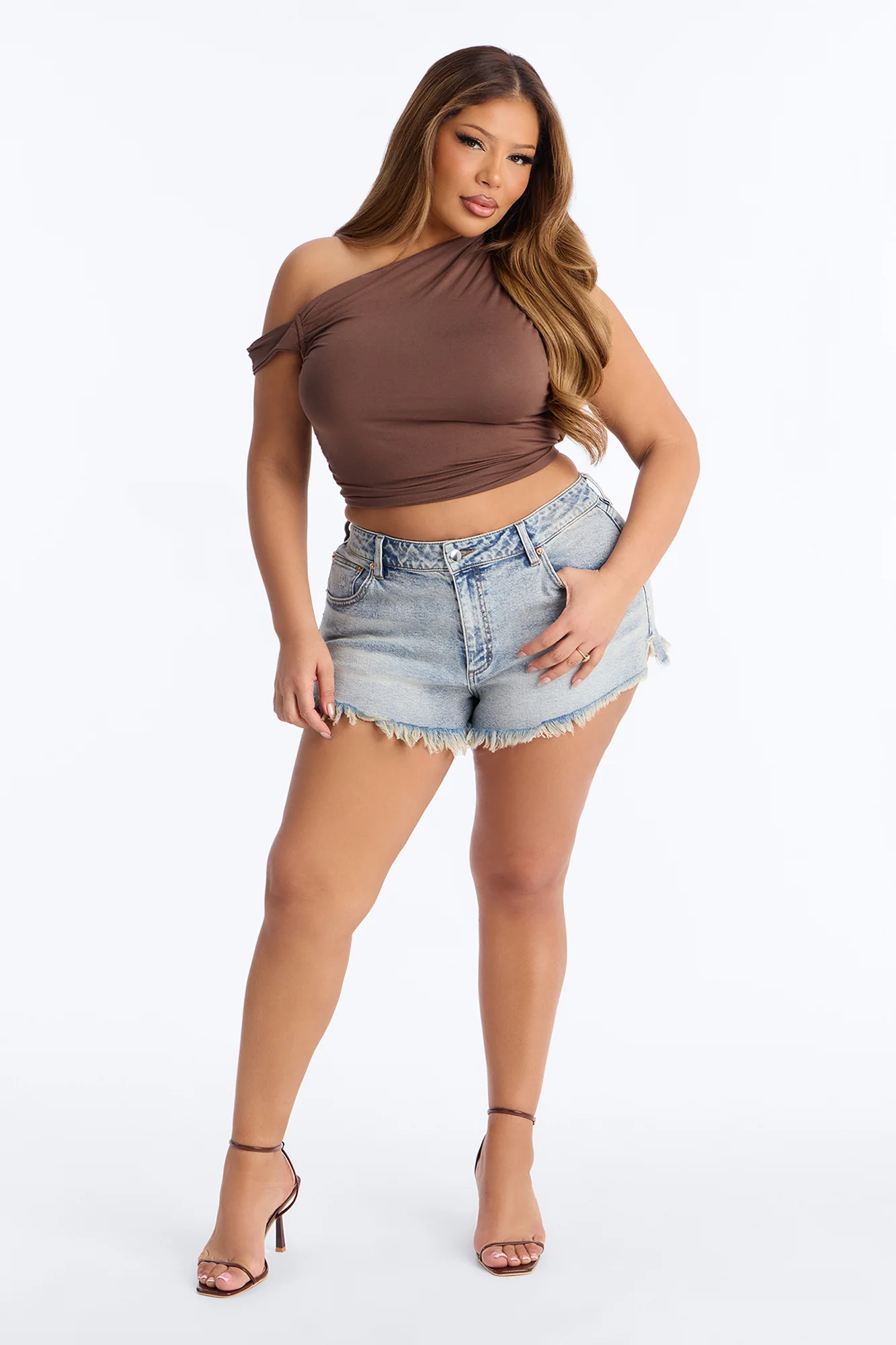 Brooklyn Cut Off Denim Shorts - Vintage Wash - Image 4