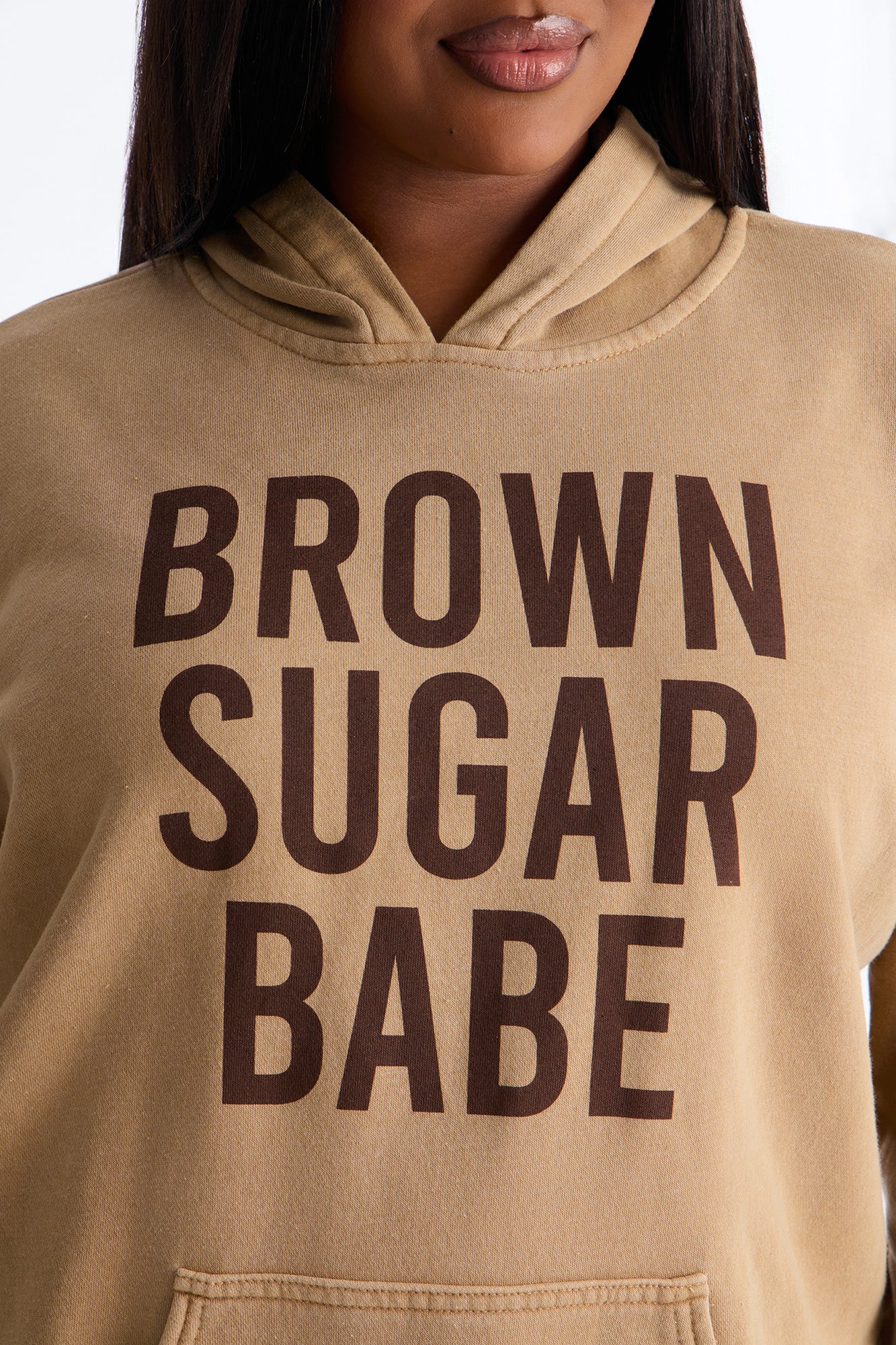 Brown Sugar Babe Fleece Washed Hoodie - Brown - Image 6