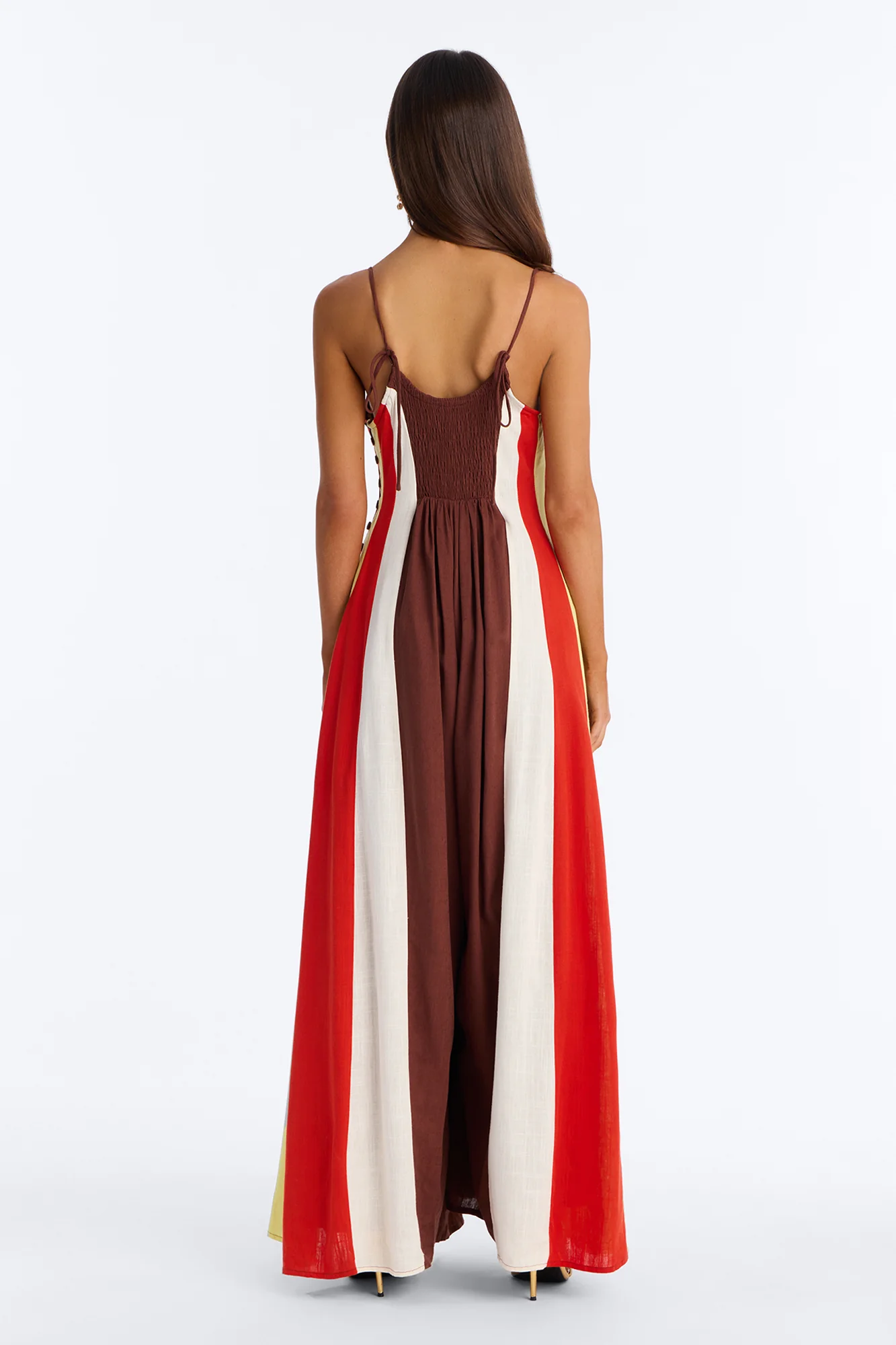 Brunch Time Contrast Trim Jumpsuit - Brown - Image 4