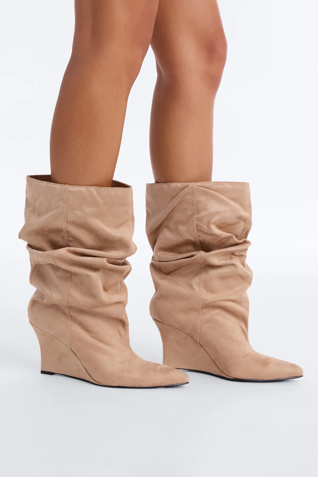 Brynn Slouch Booties - Taupe - Image 3