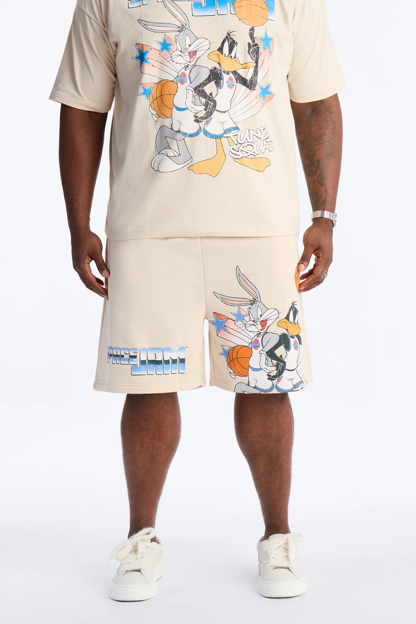 Space Jam Bugs And Duffy Sweat Shorts - Natural - Image 5