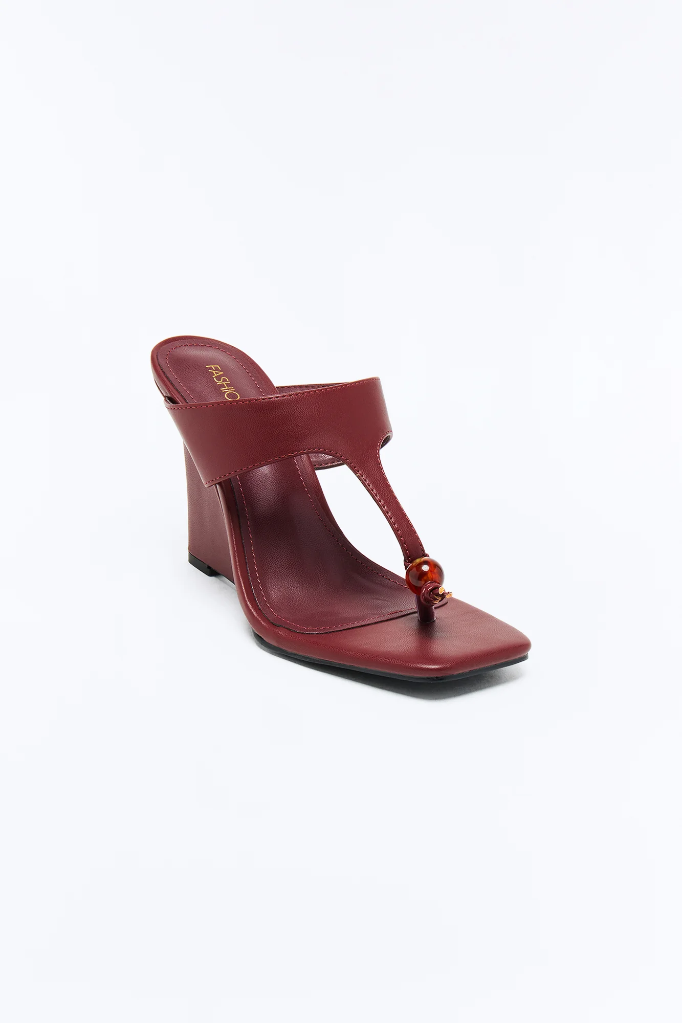 Burgos Thong Wedges - Burgundy - Image 2