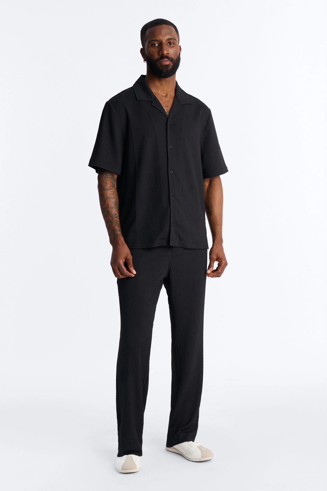 Burton Cuban Collar Button Up Shirt - Black - Image 2