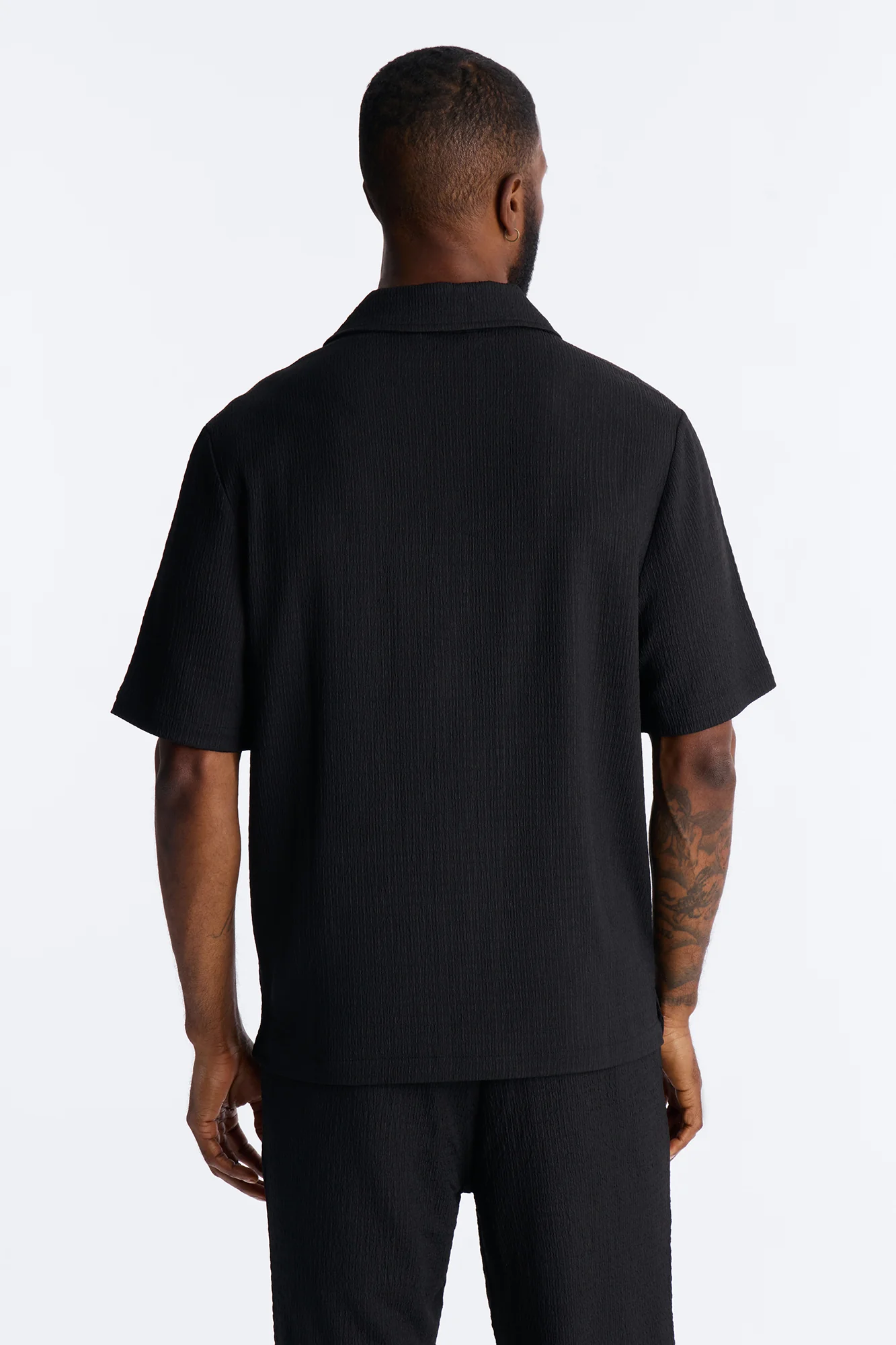 Burton Cuban Collar Button Up Shirt - Black - Image 4