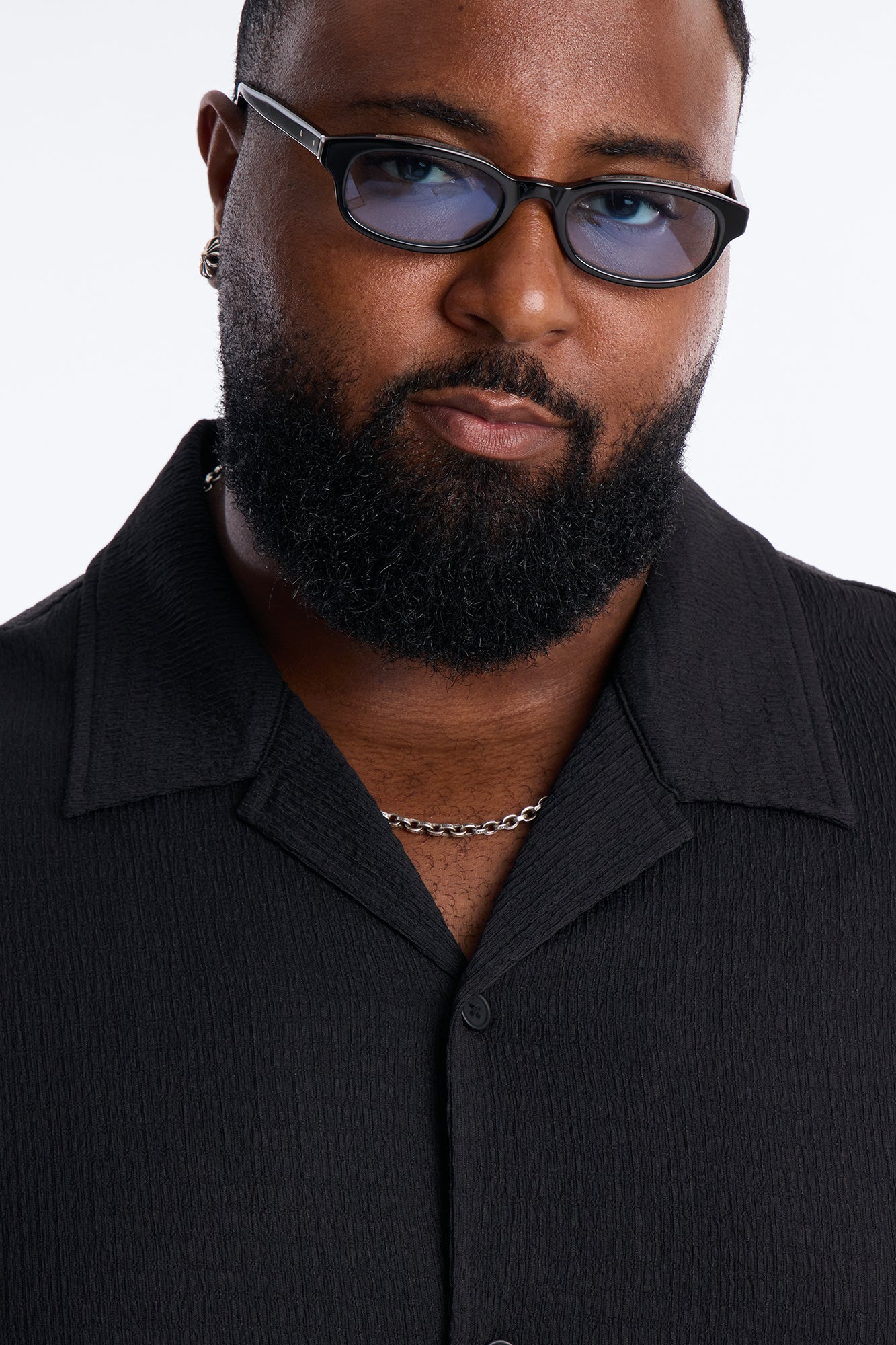 Burton Cuban Collar Button Up Shirt - Black - Image 7