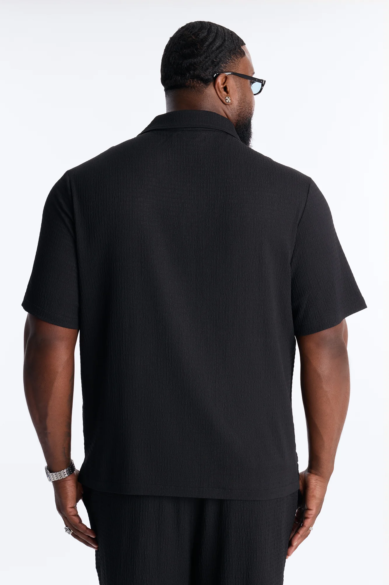 Burton Cuban Collar Button Up Shirt - Black - Image 8