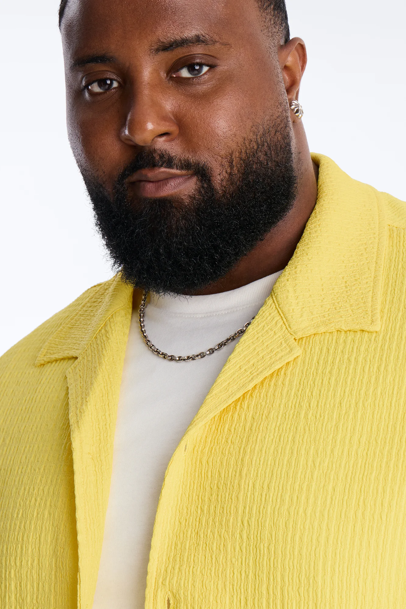 Burton Cuban Collar Button Up Shirt - Yellow - Image 7