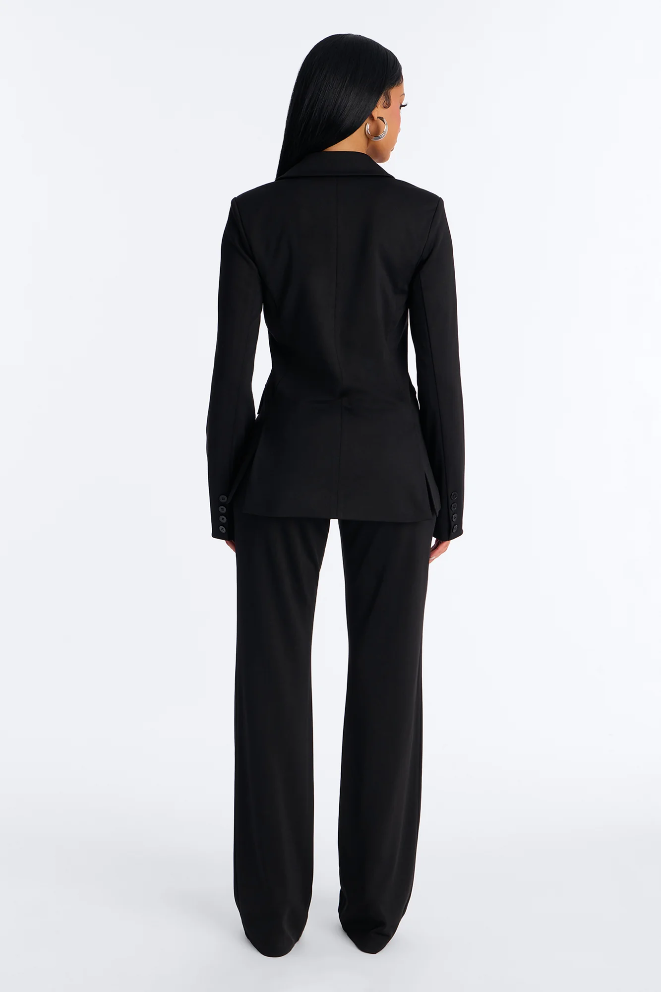 Business Per Usual Double Breasted Blazer Pant Set - Black - Image 4