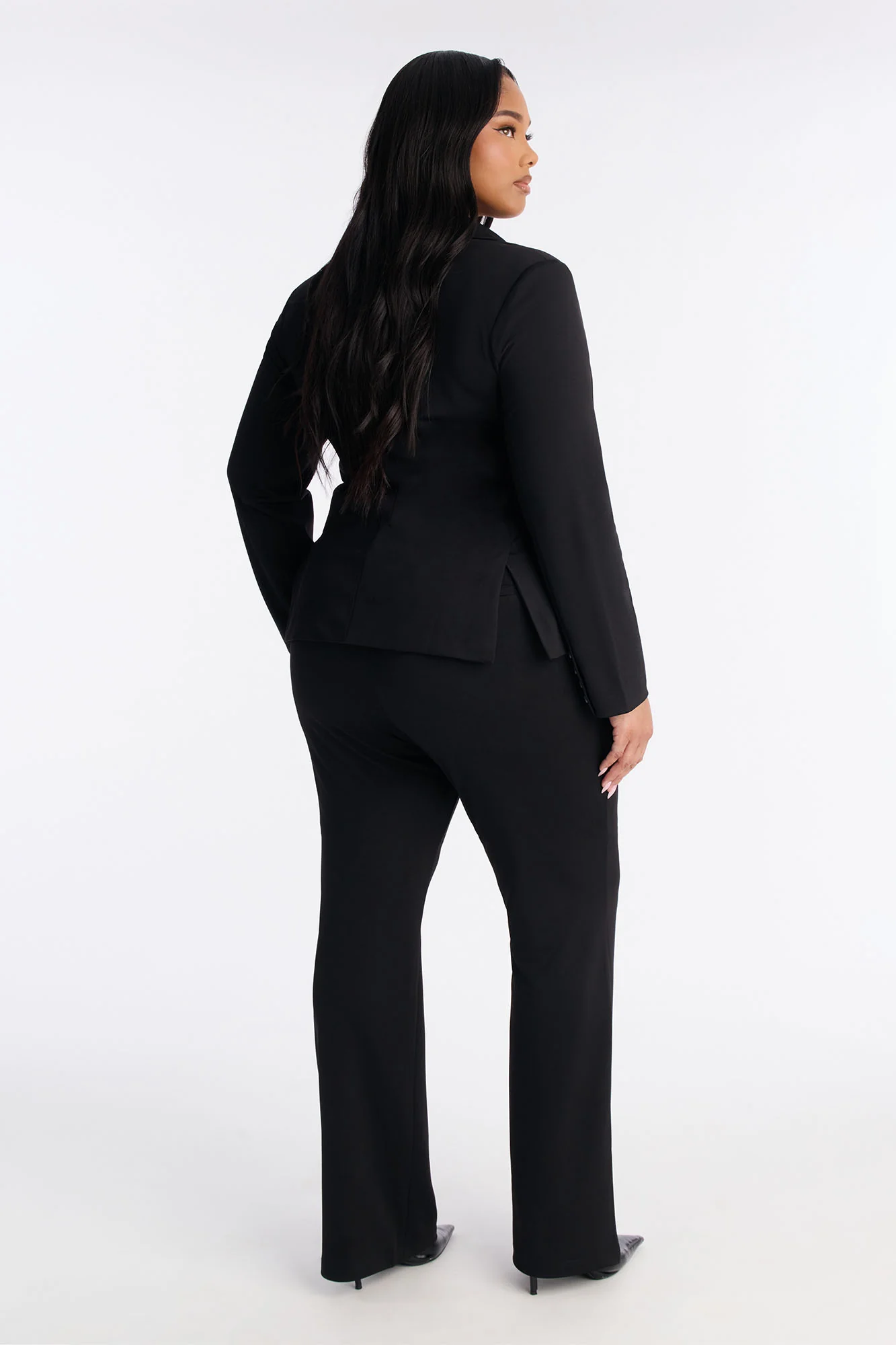 Business Per Usual Double Breasted Blazer Pant Set - Black - Image 8