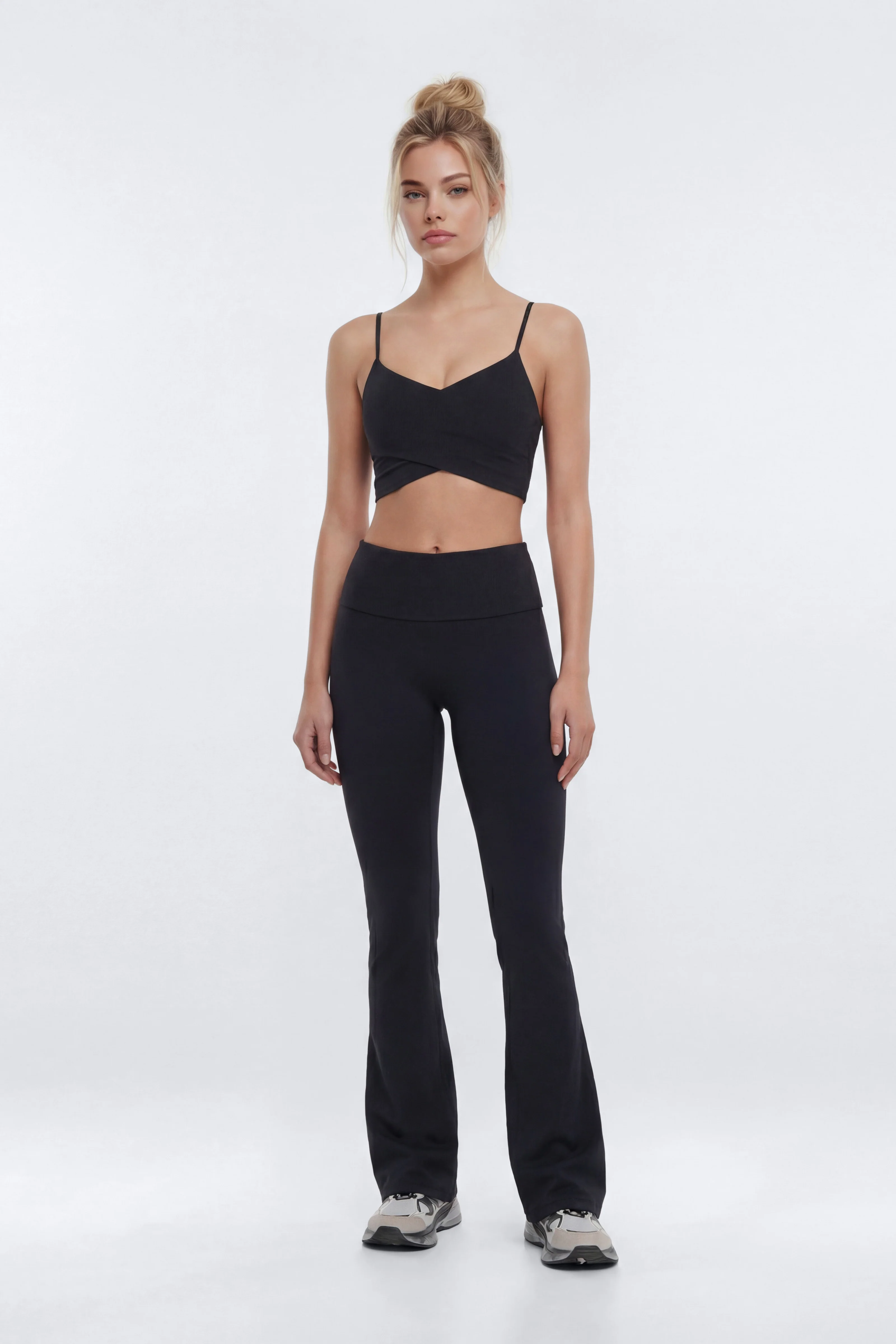 ButterSoft™ 33″ Low Rise Foldover Flare Legging - Black