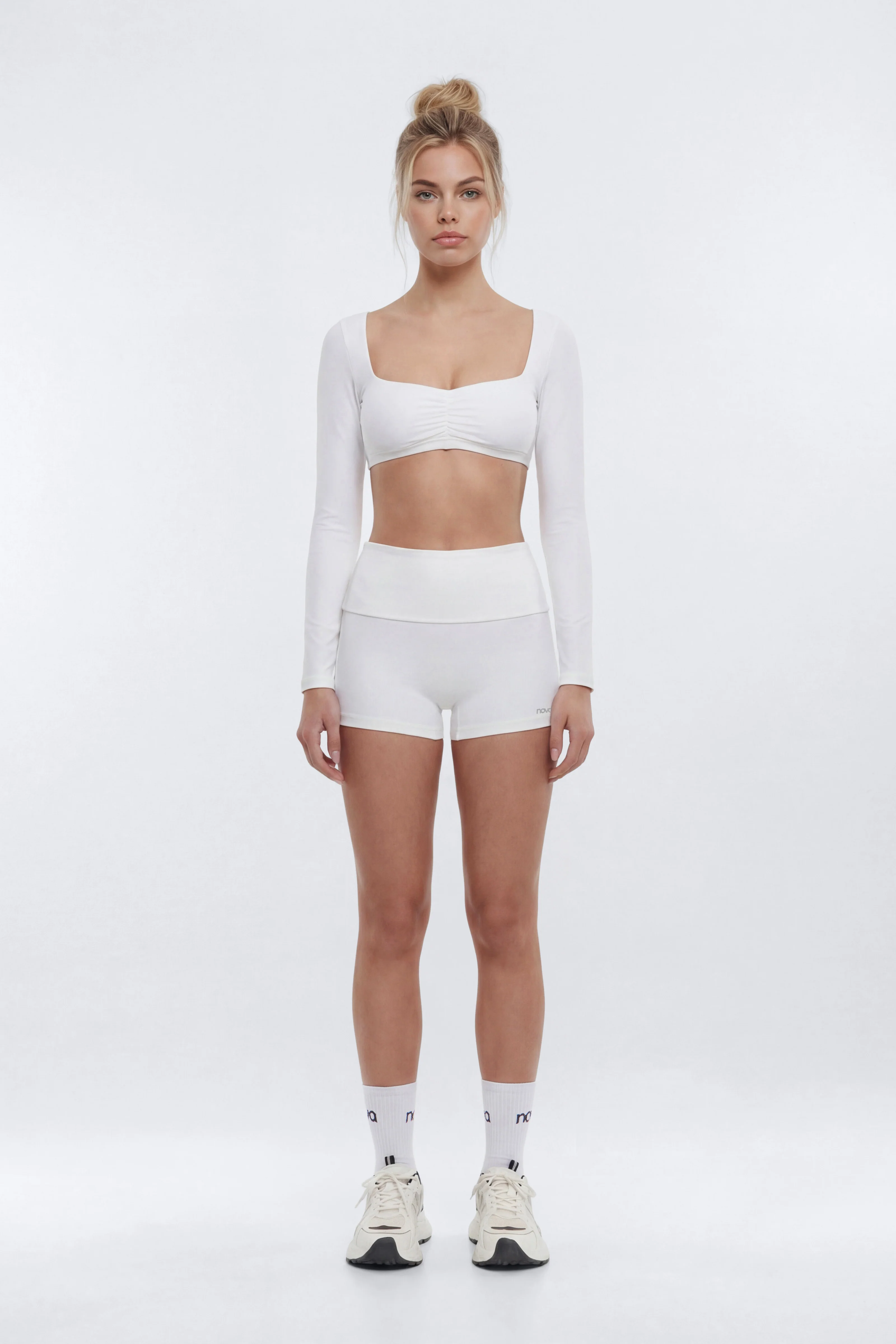 ButterSoft™ Long Sleeve Super Crop Sports Top - White - Image 3