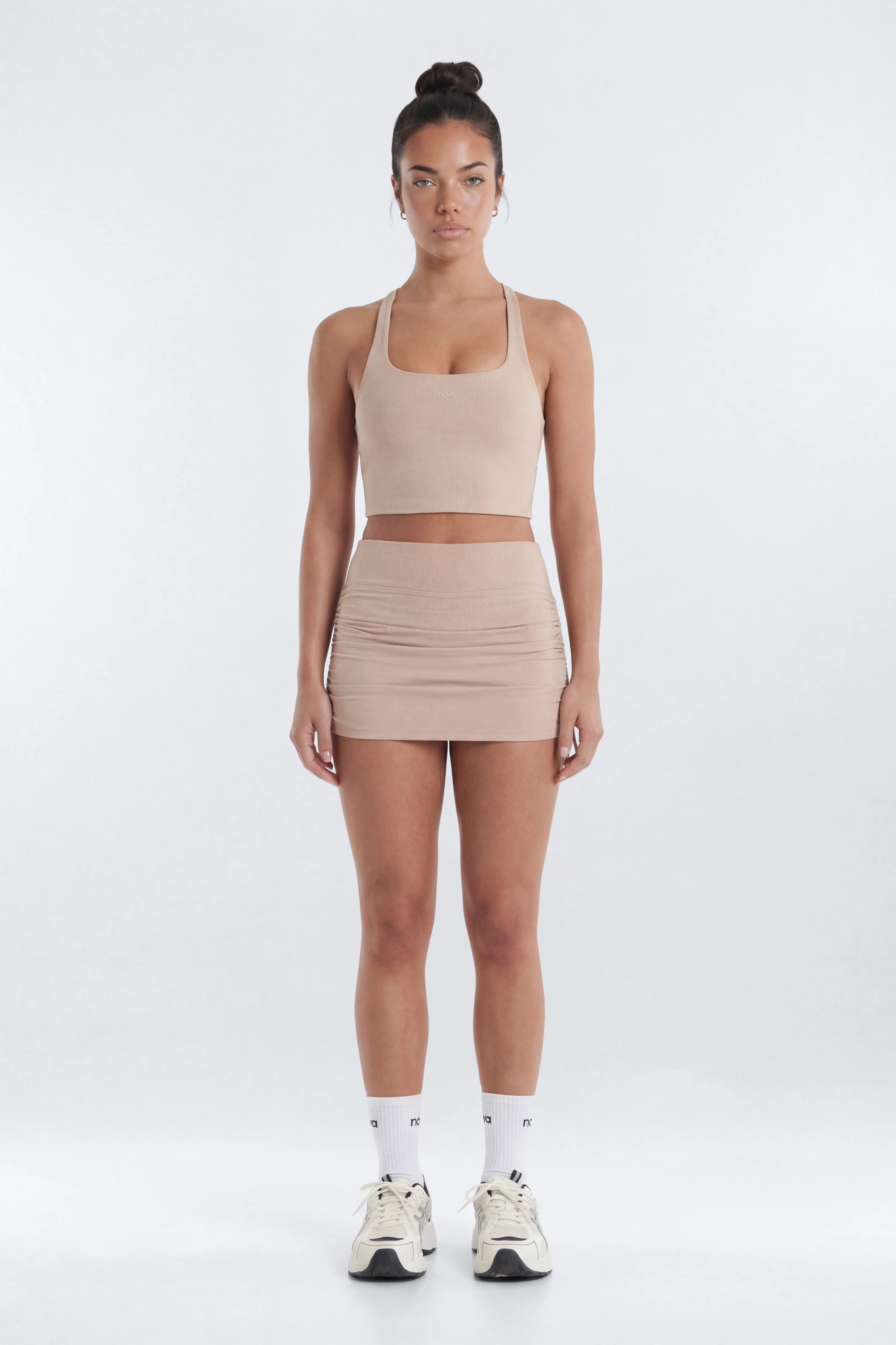 ButterSoft™ Side Ruched Skort - Stone
