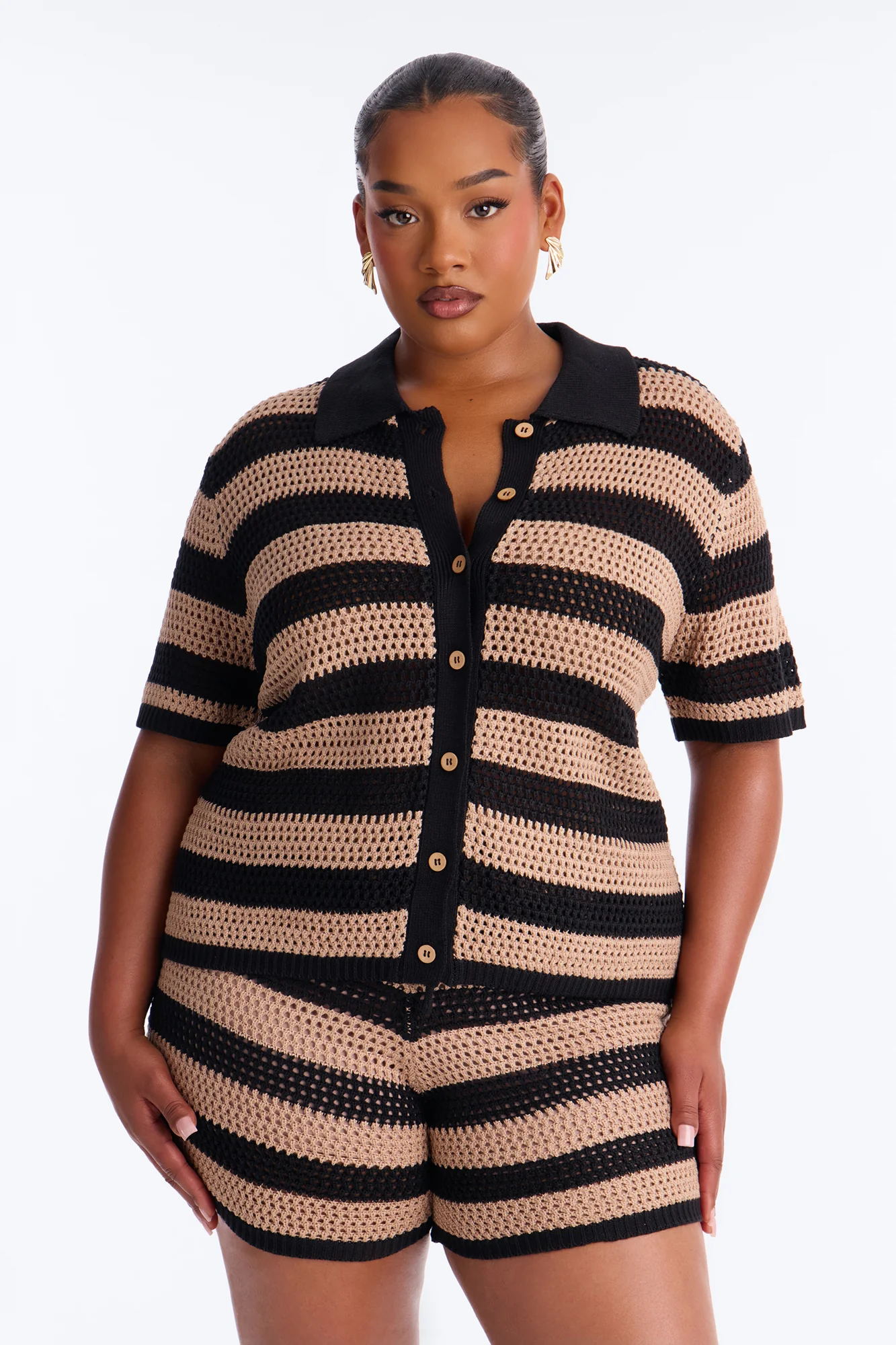 By The Waves Crochet Short Set - Black/combo - Image 6