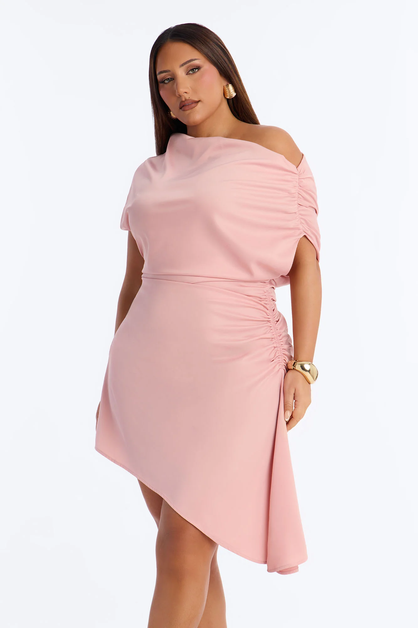Bynes Satin Midi Dress - Mauve - Image 6