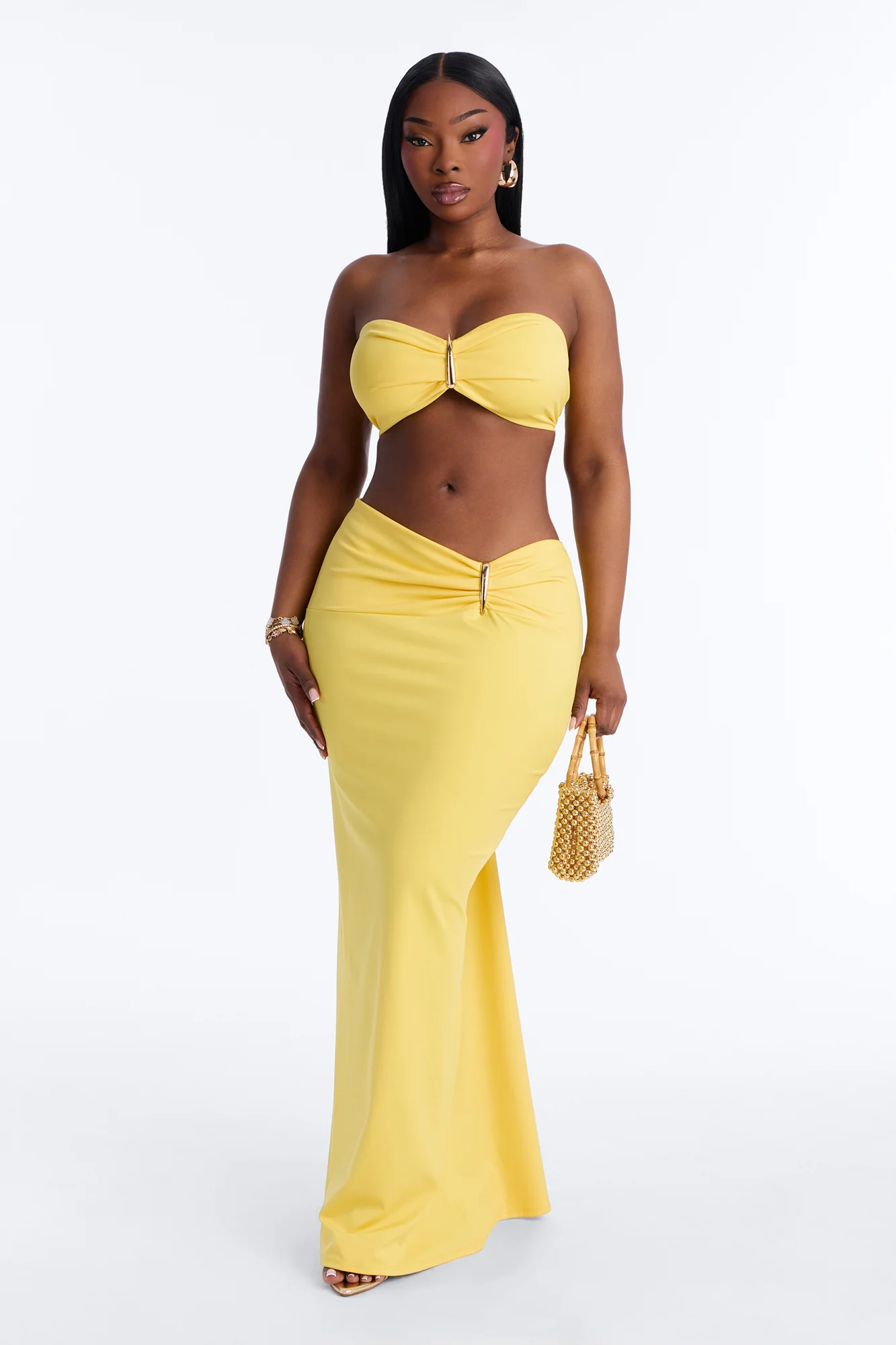 Cadence Hardware Maxi Skirt Set - Yellow - Image 5