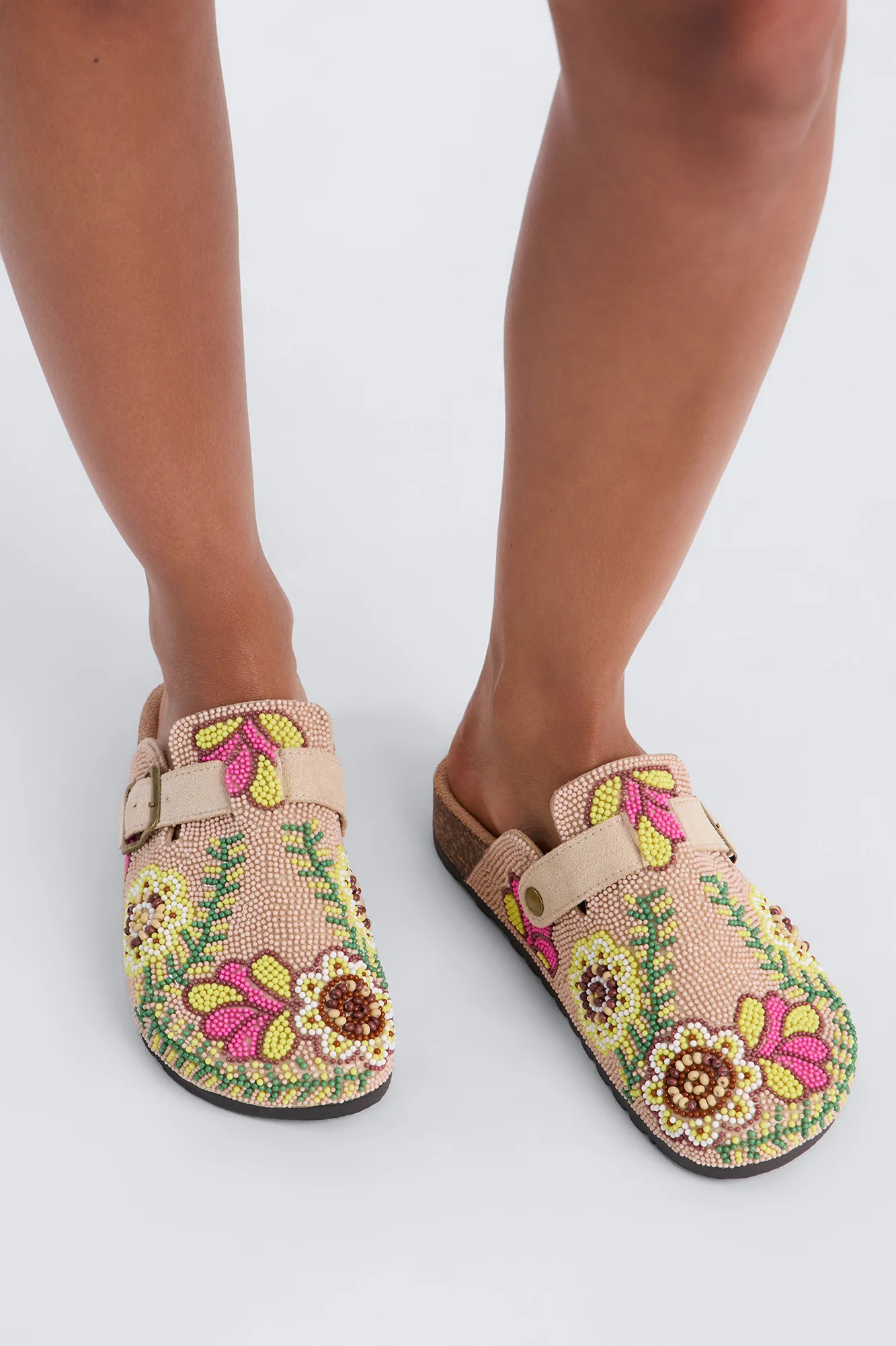 Caillat Bead Embellished Flats - Beige - Image 3