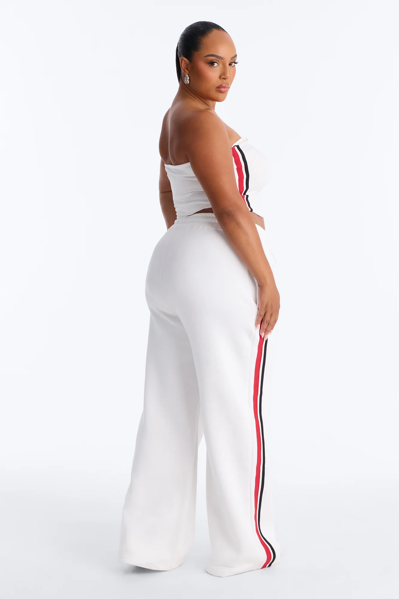 Cali 88' Strapless Fleece Pant Set - White/combo - Image 8