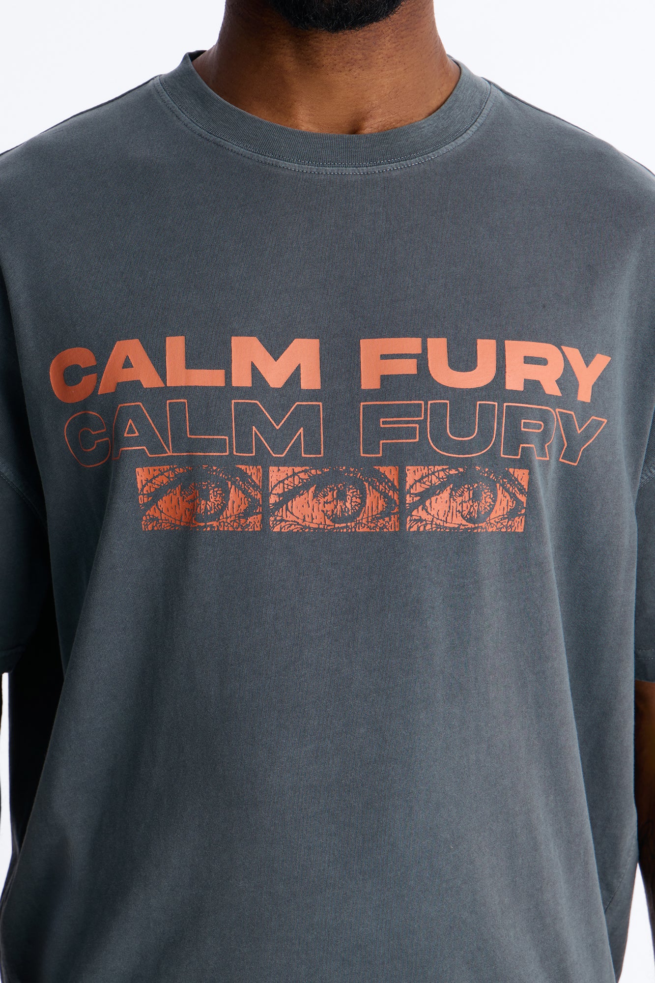 Calm Fury Oversized Short Sleeve Tee - Grey - Image 3