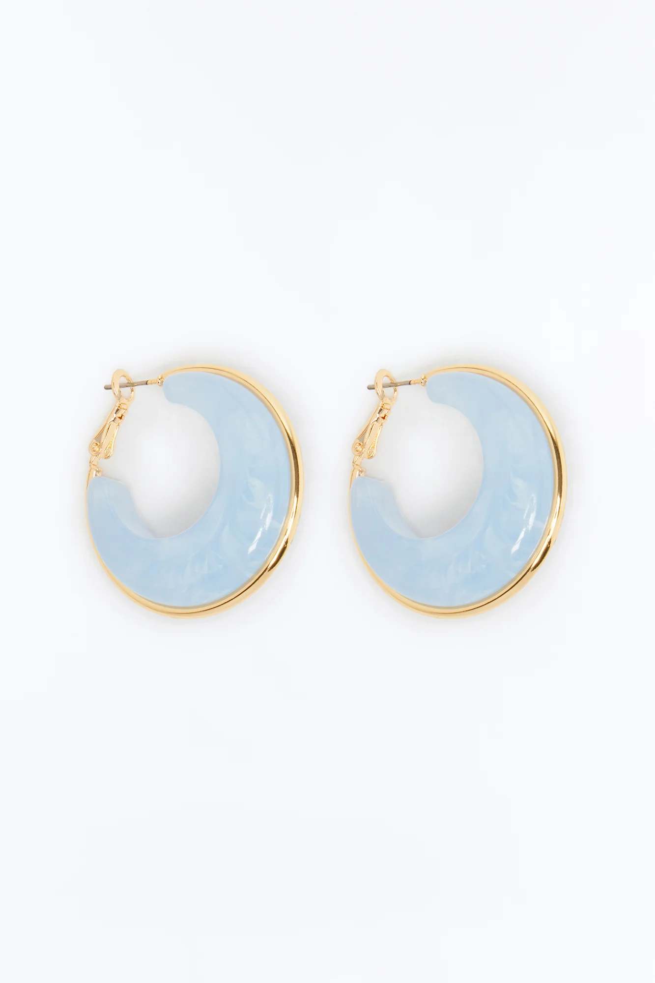 Calm Waters Jeweled Hoop Earrings - Blue - Image 3
