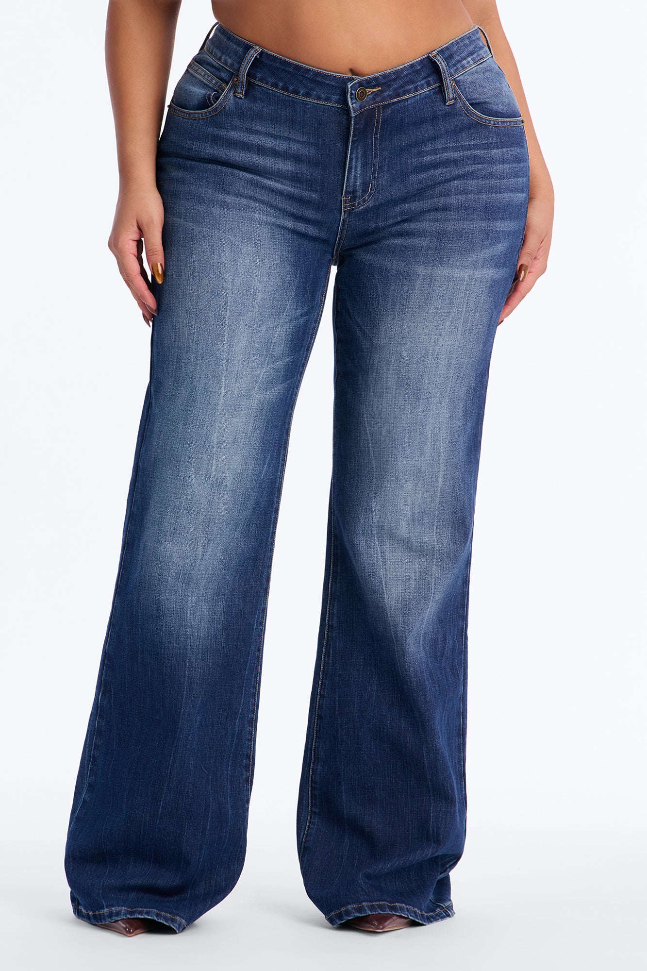 Camden Low Rise Stretch Flare Jeans - Dark Wash - Image 6