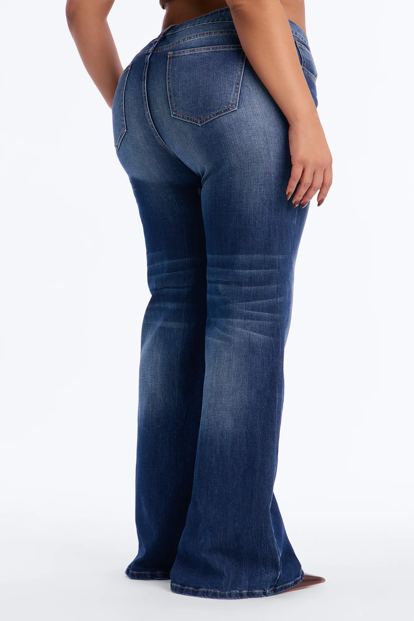 Camden Low Rise Stretch Flare Jeans - Dark Wash - Image 8