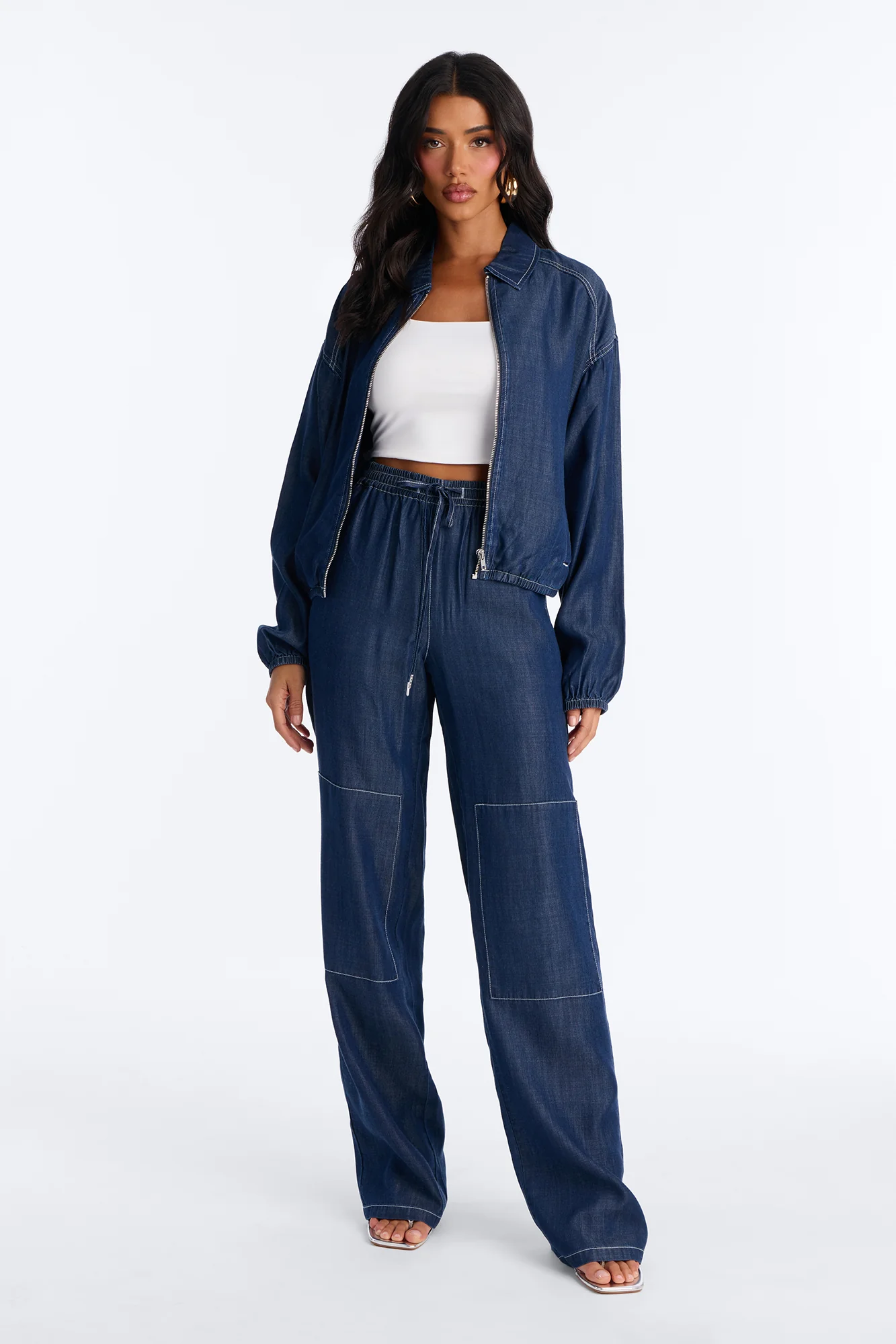 Cameron Chambray Denim Pant Set - Dark Denim
