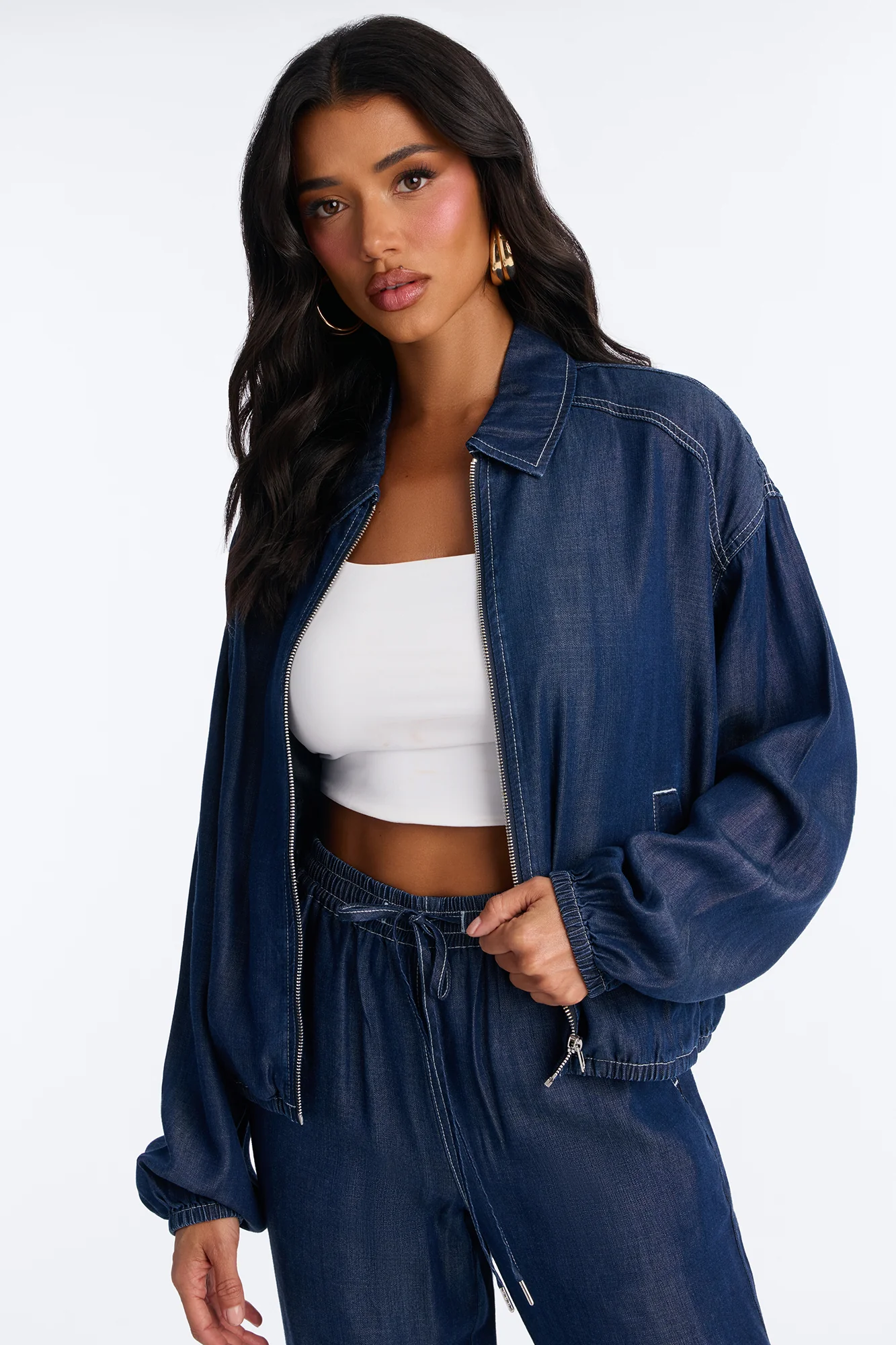 Cameron Chambray Denim Pant Set - Dark Denim - Image 2