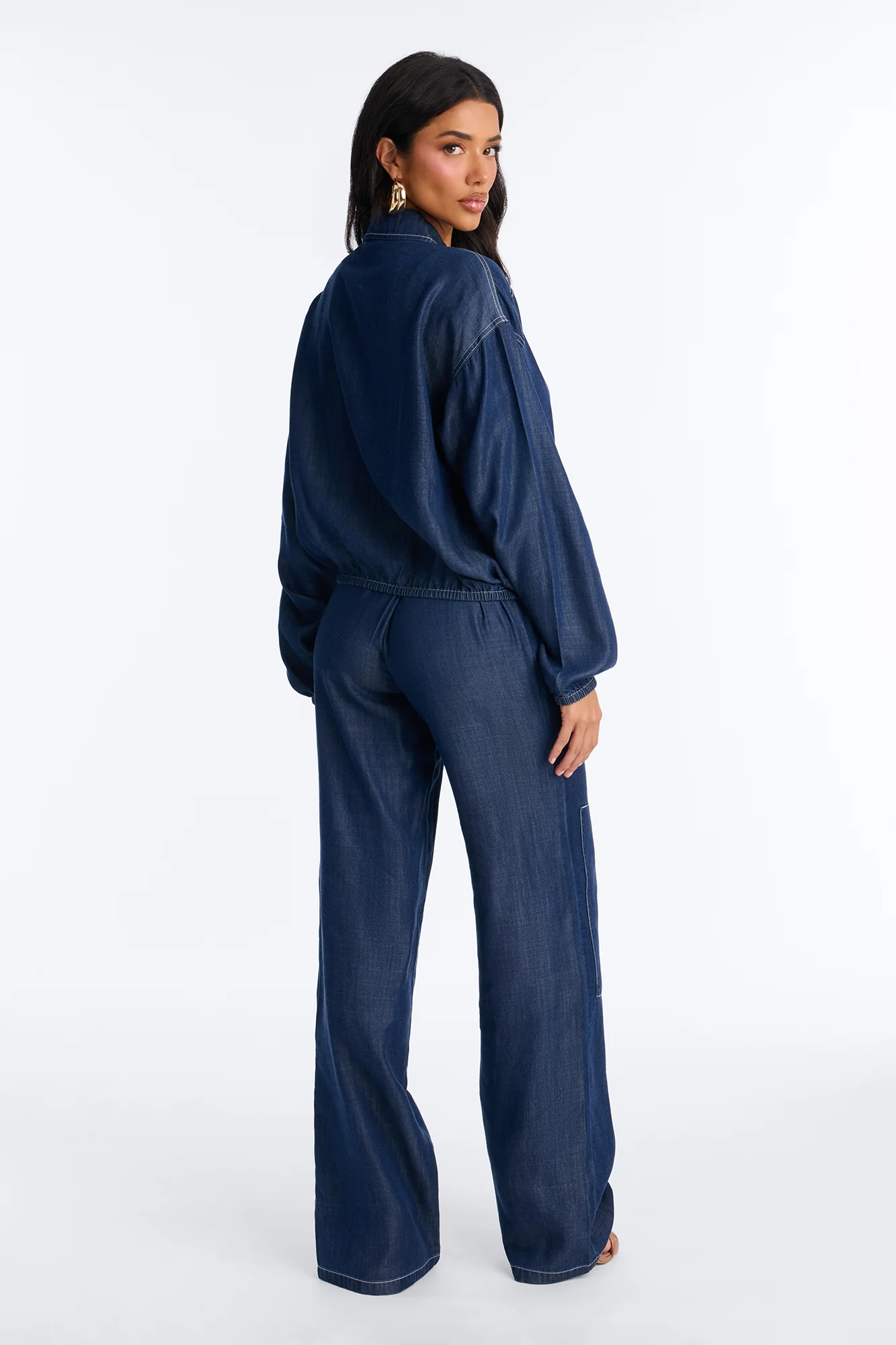 Cameron Chambray Denim Pant Set - Dark Denim - Image 4