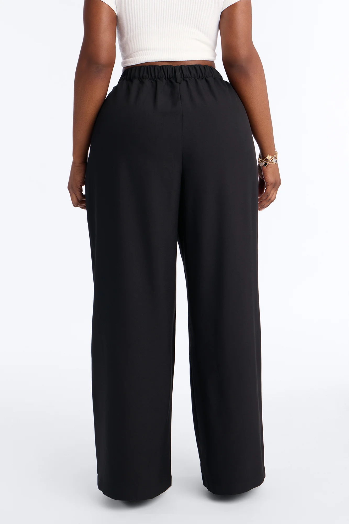 Cami Wide Leg Trouser Pant - Black - Image 4