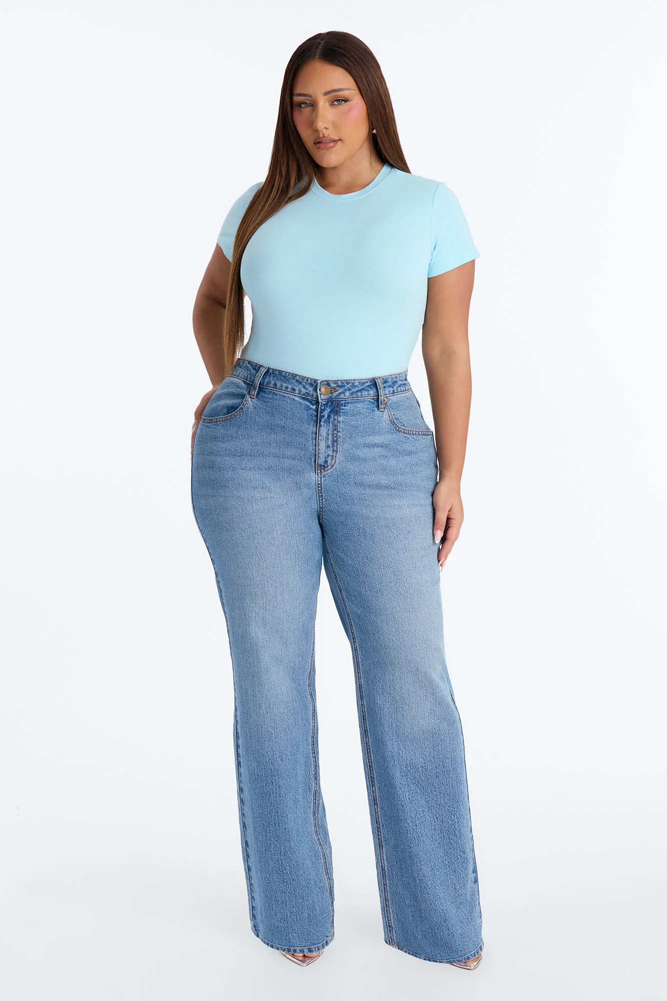 Camilla Classic Fit Crew Neck Tee - Light Blue - Image 6