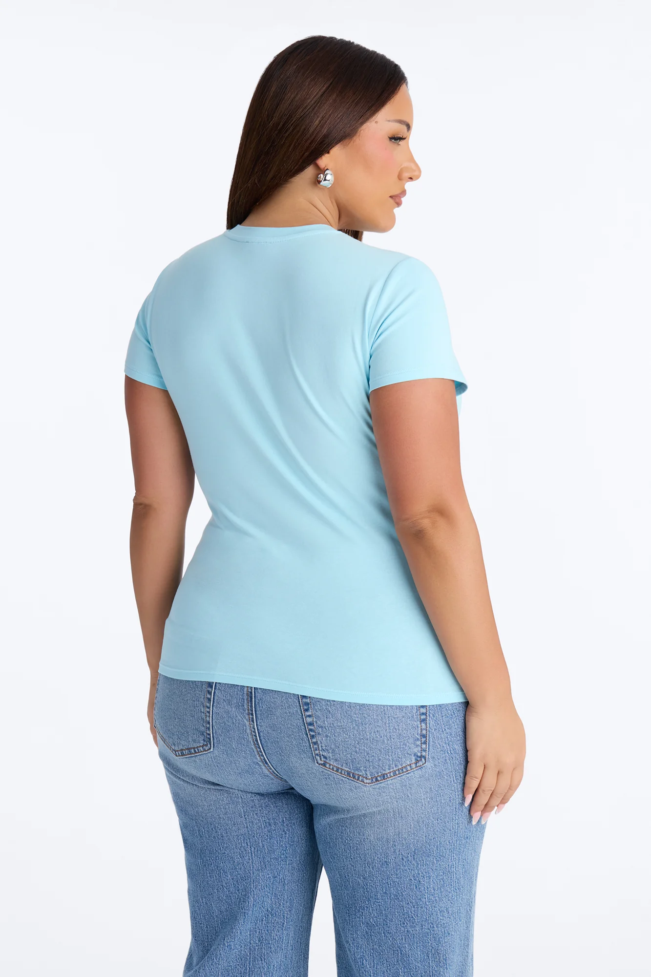 Camilla Classic Fit Crew Neck Tee - Light Blue - Image 7