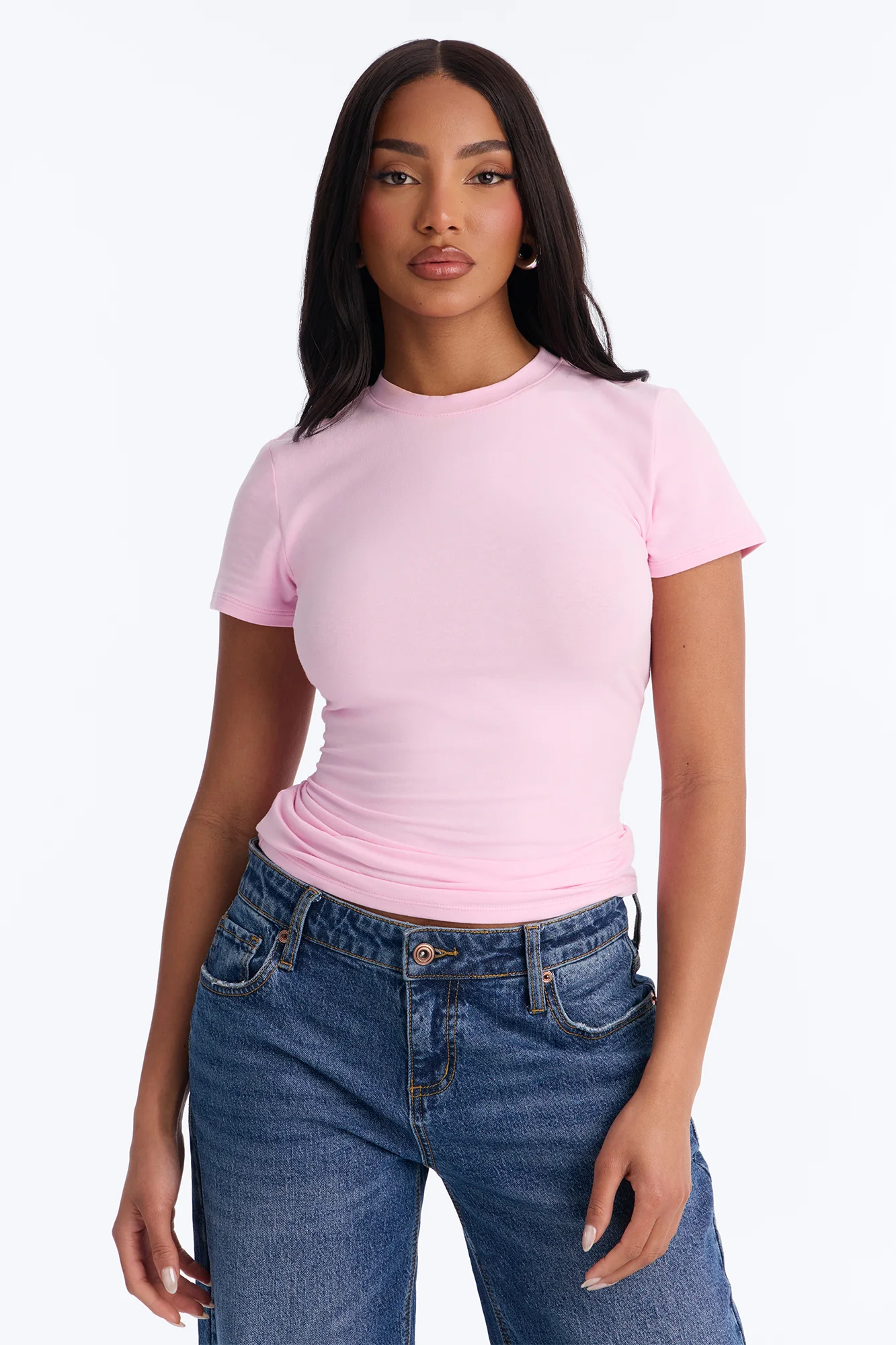 Camilla Classic Fit Crew Neck Tee - Light Pink