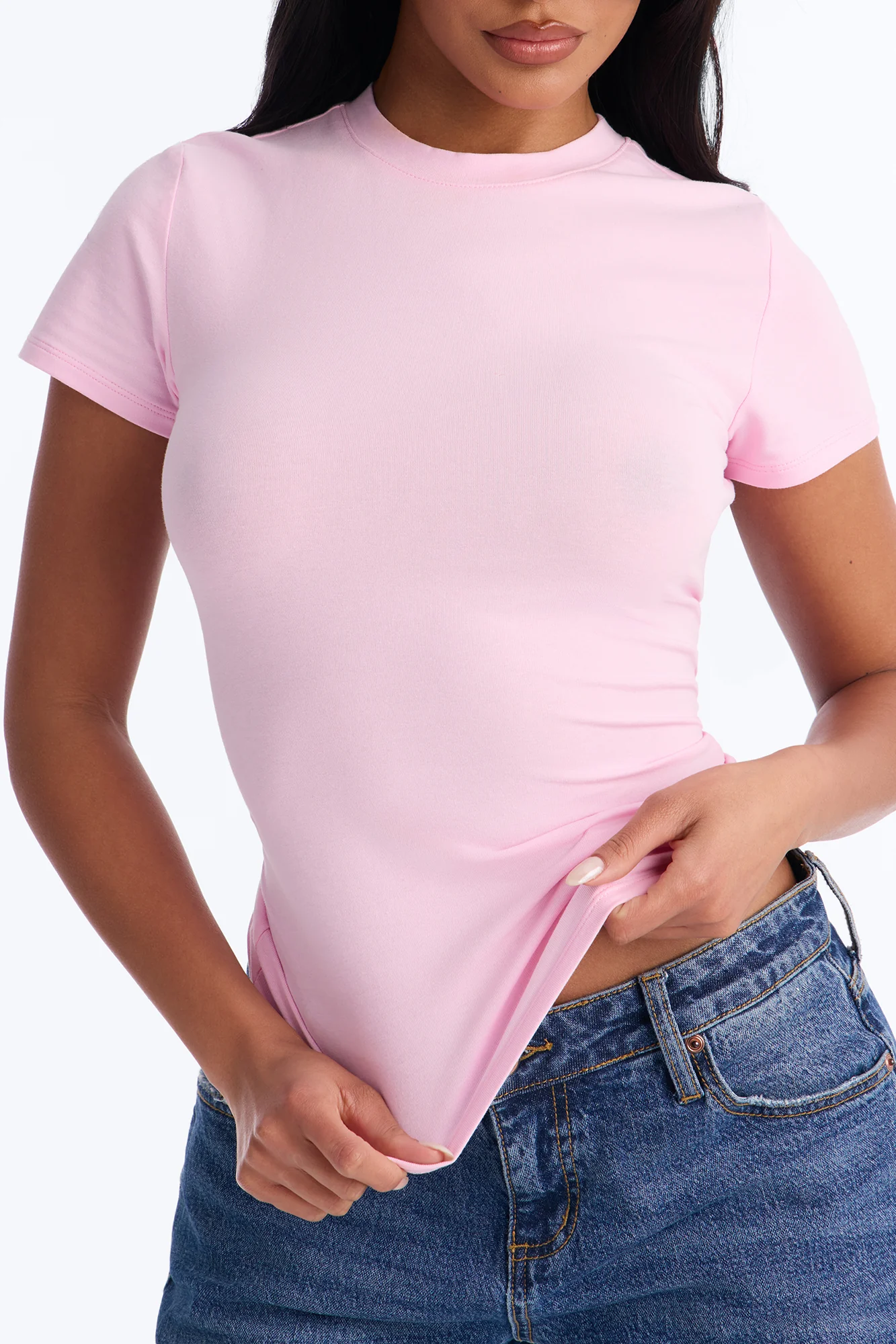 Camilla Classic Fit Crew Neck Tee - Light Pink - Image 3