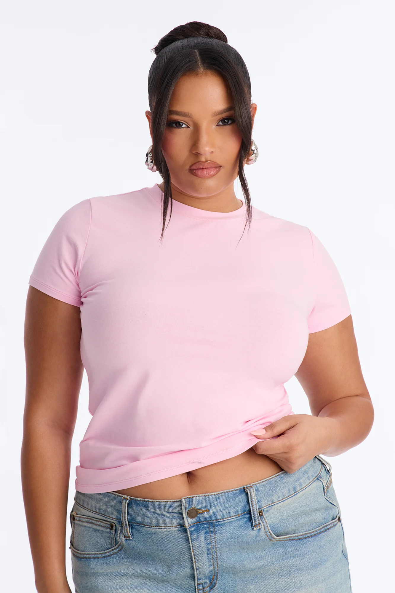 Camilla Classic Fit Crew Neck Tee - Light Pink - Image 5