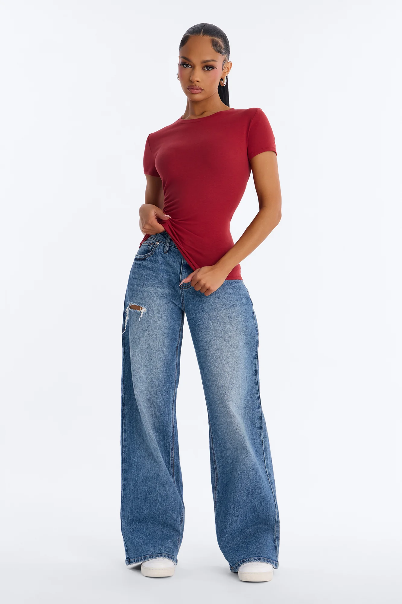 Camilla Classic Fit Crew Neck Tee - Terracotta - Image 2