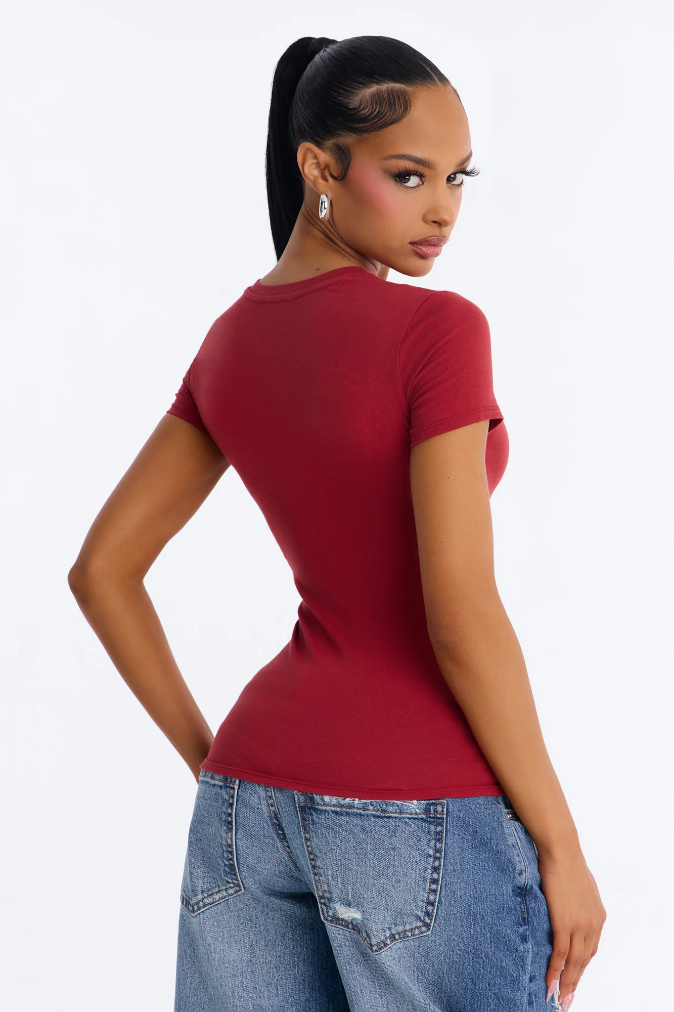 Camilla Classic Fit Crew Neck Tee - Terracotta - Image 3