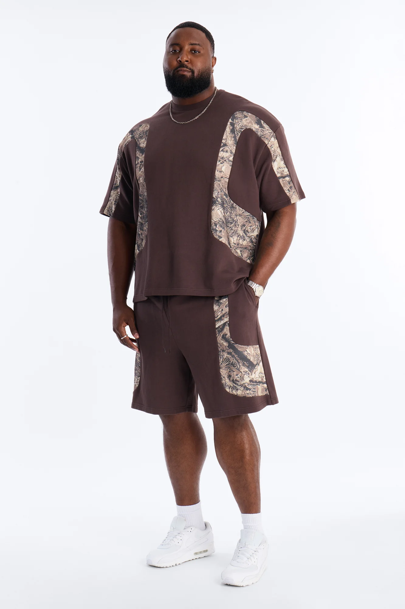 Camo Paneled Sweatshort - Camouflage - Image 5