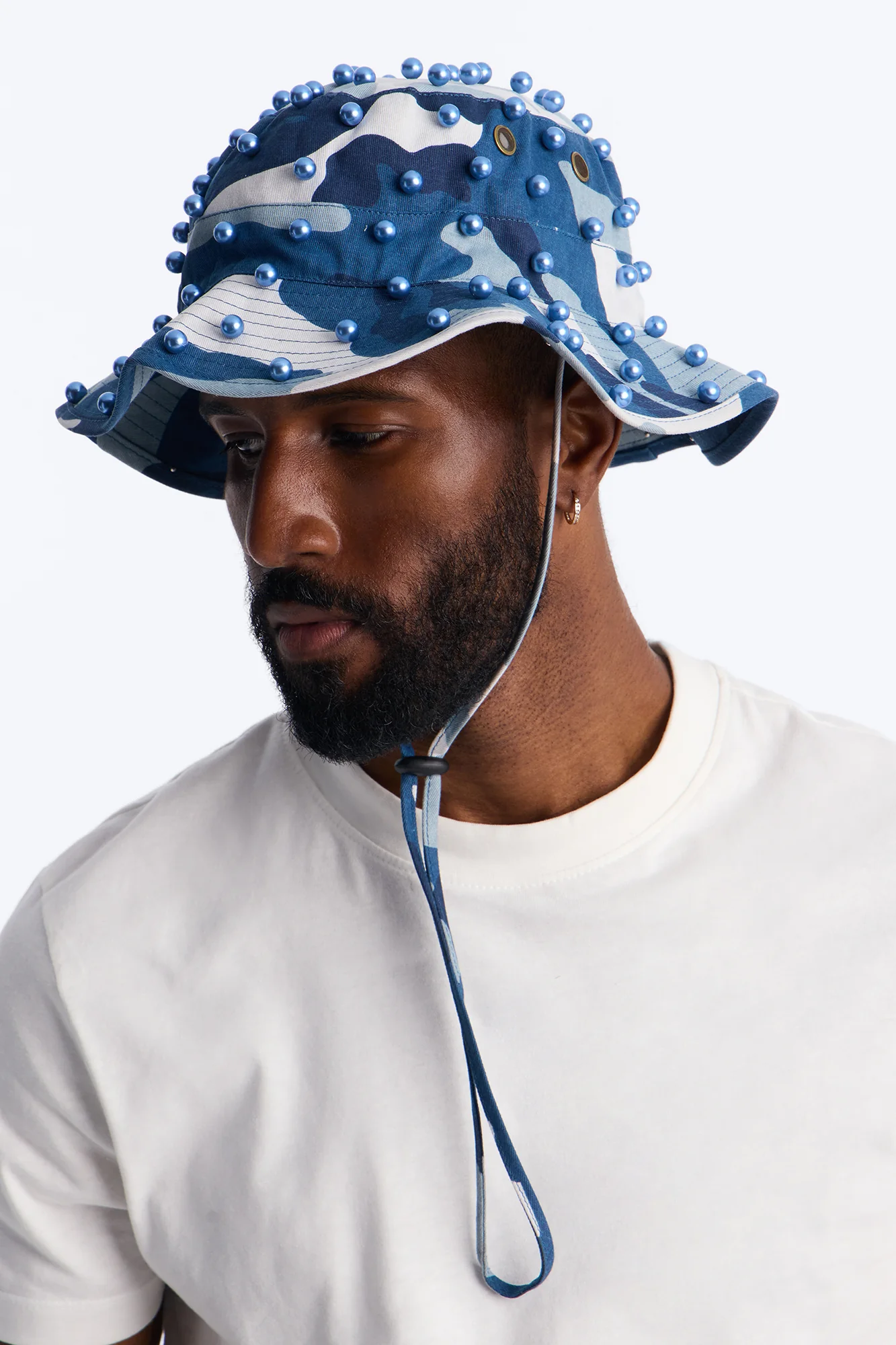 Camo Pearled Bucket Hat - Blue/combo - Image 2