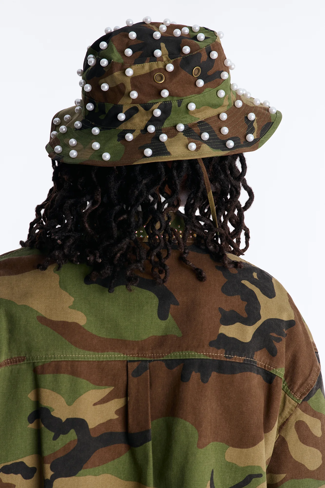 Camo Pearled Bucket Hat - Camouflage - Image 2