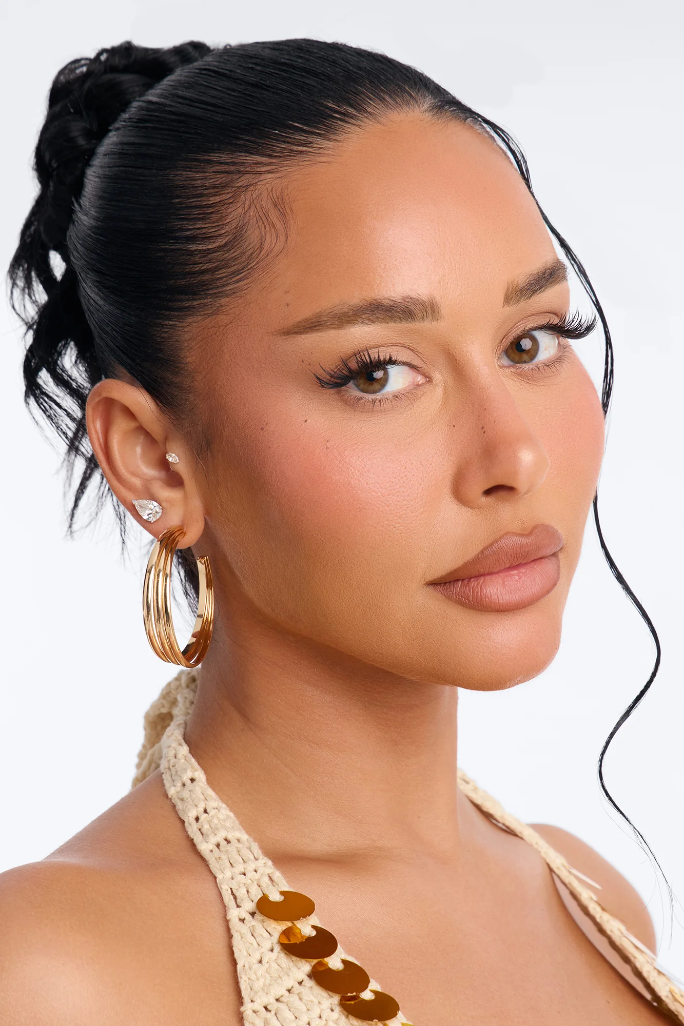 Can I Meet You There Hoop Earrings - Gold - Image 3