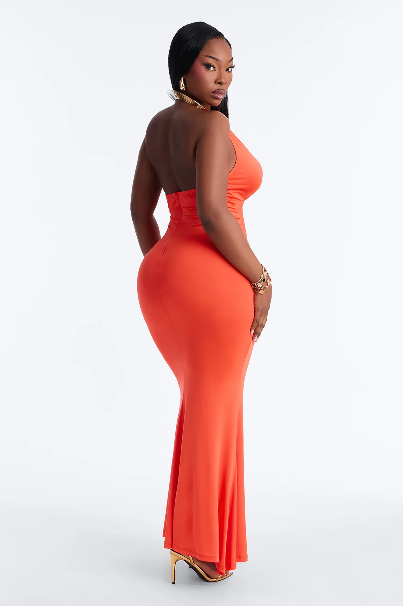 Cancun Vibing Deep V Maxi Dress - Orange - Image 7
