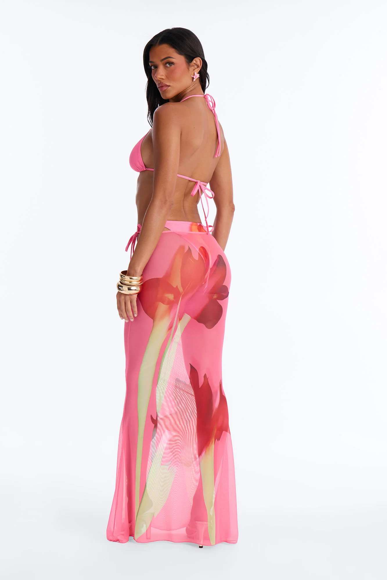Can't Find The Words Bikini And Sarong - Pink/combo - Image 3