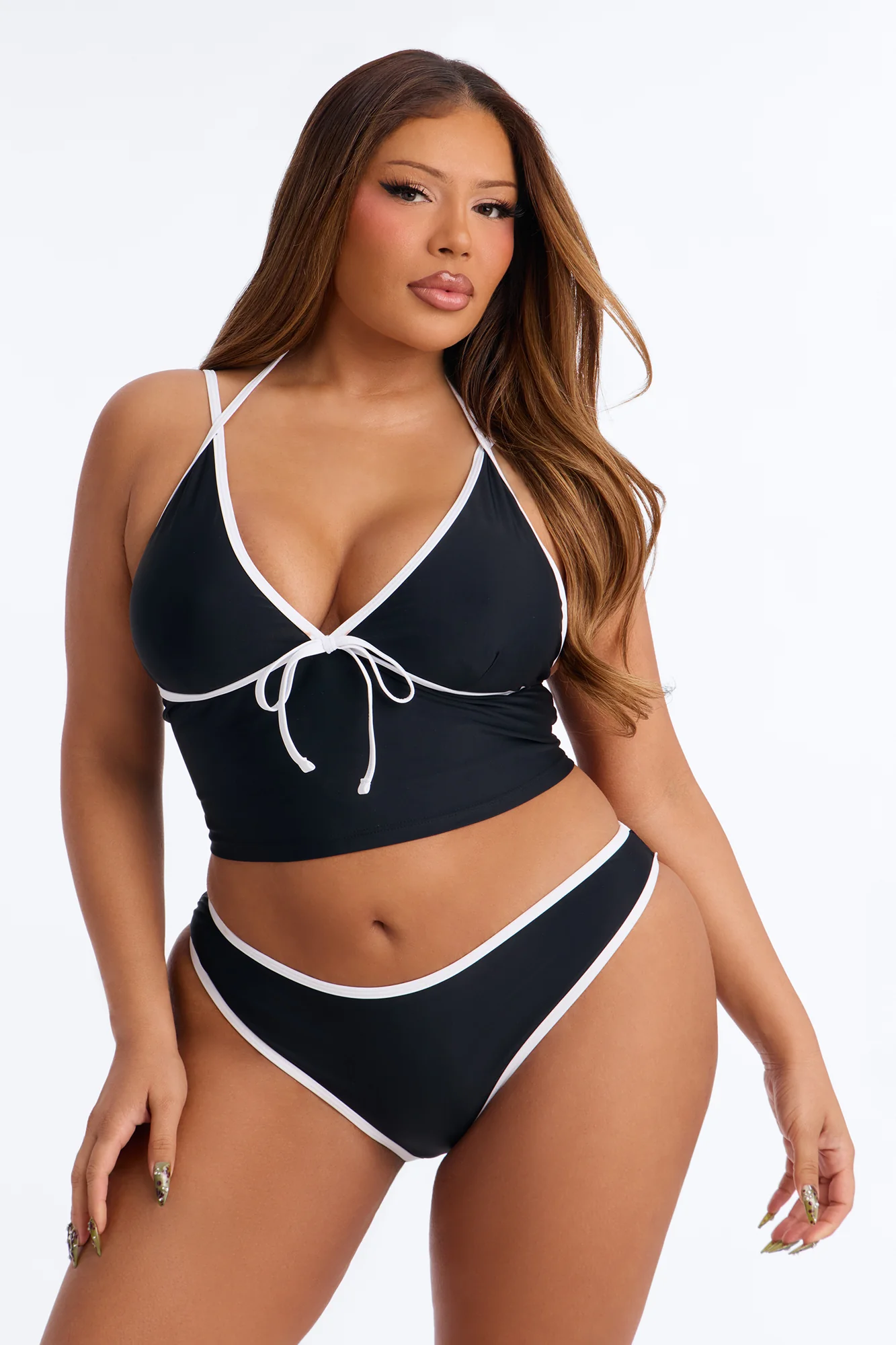 Can't Stop Thinking About You 2pc Tankini - Black - Image 4