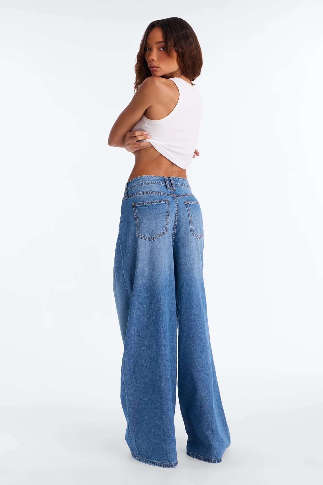 Capistrano Crossover Linen Blend Jeans - Dark Wash - Image 4