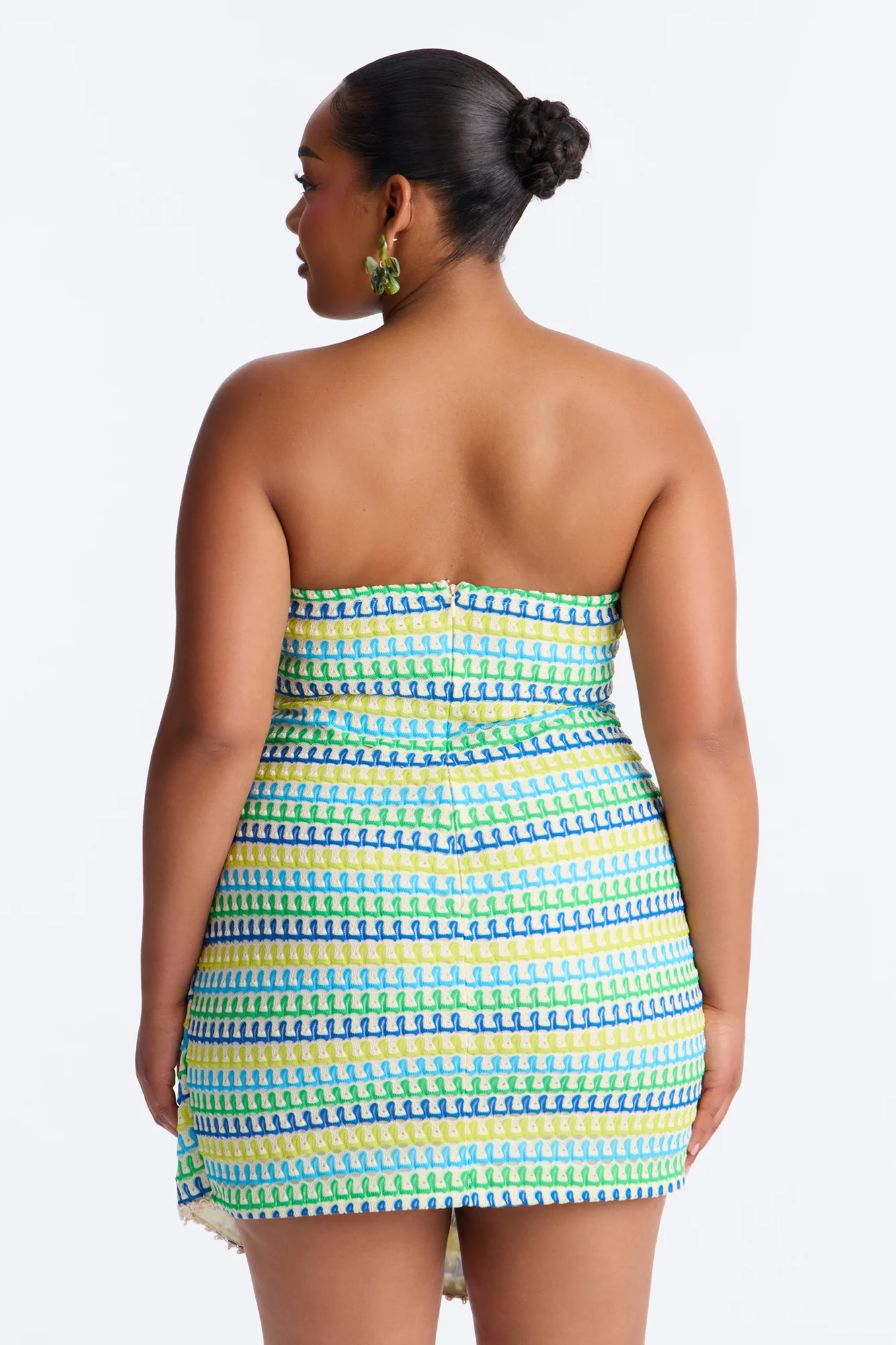 Capri Strapless Crochet Mini Dress - Blue/combo - Image 8