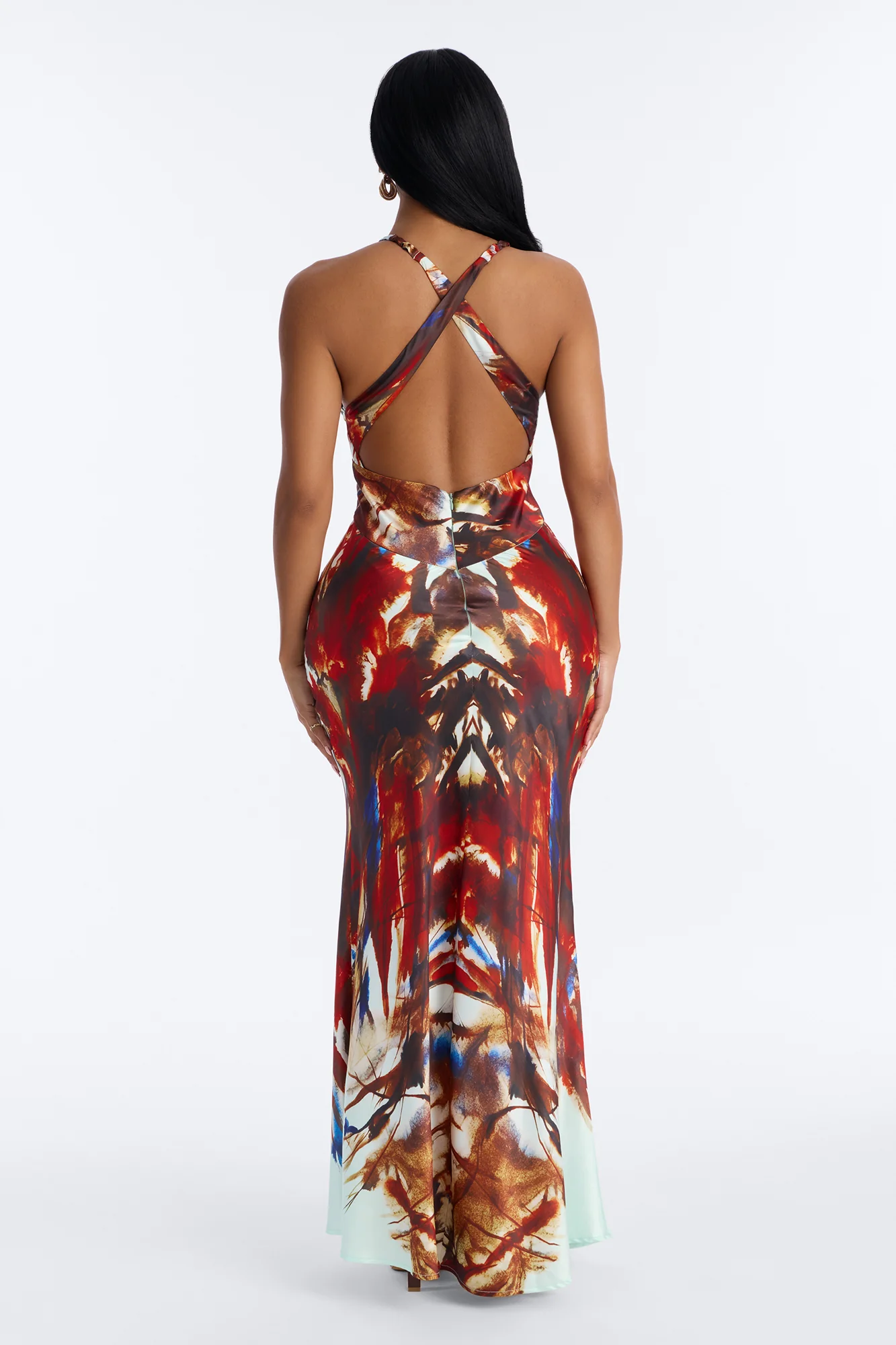 Caprina Sleeveless Satin Maxi Dress - Mint/combo - Image 3