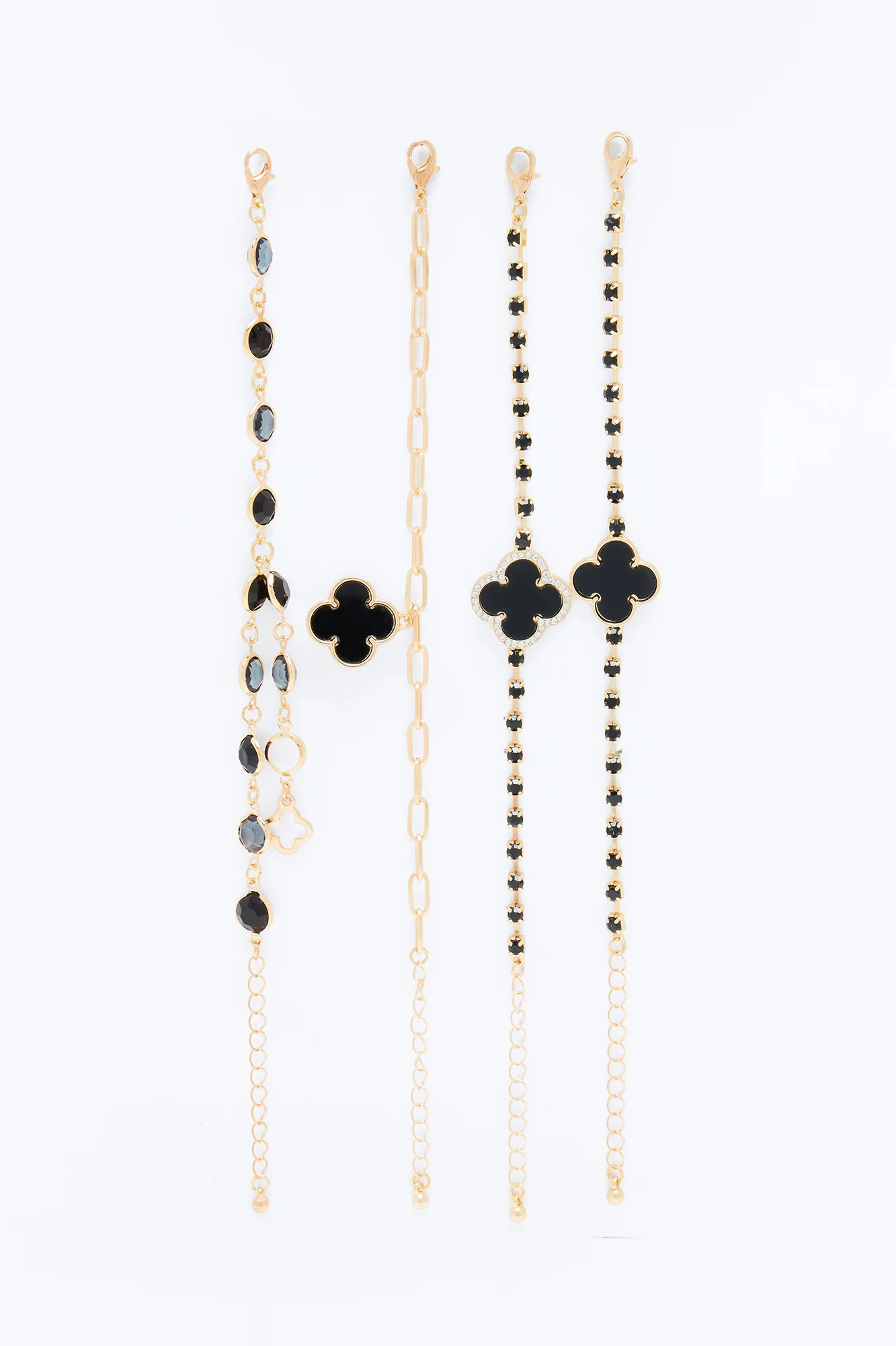 Captivated 4 Piece Bracelet Set - Gold/Black