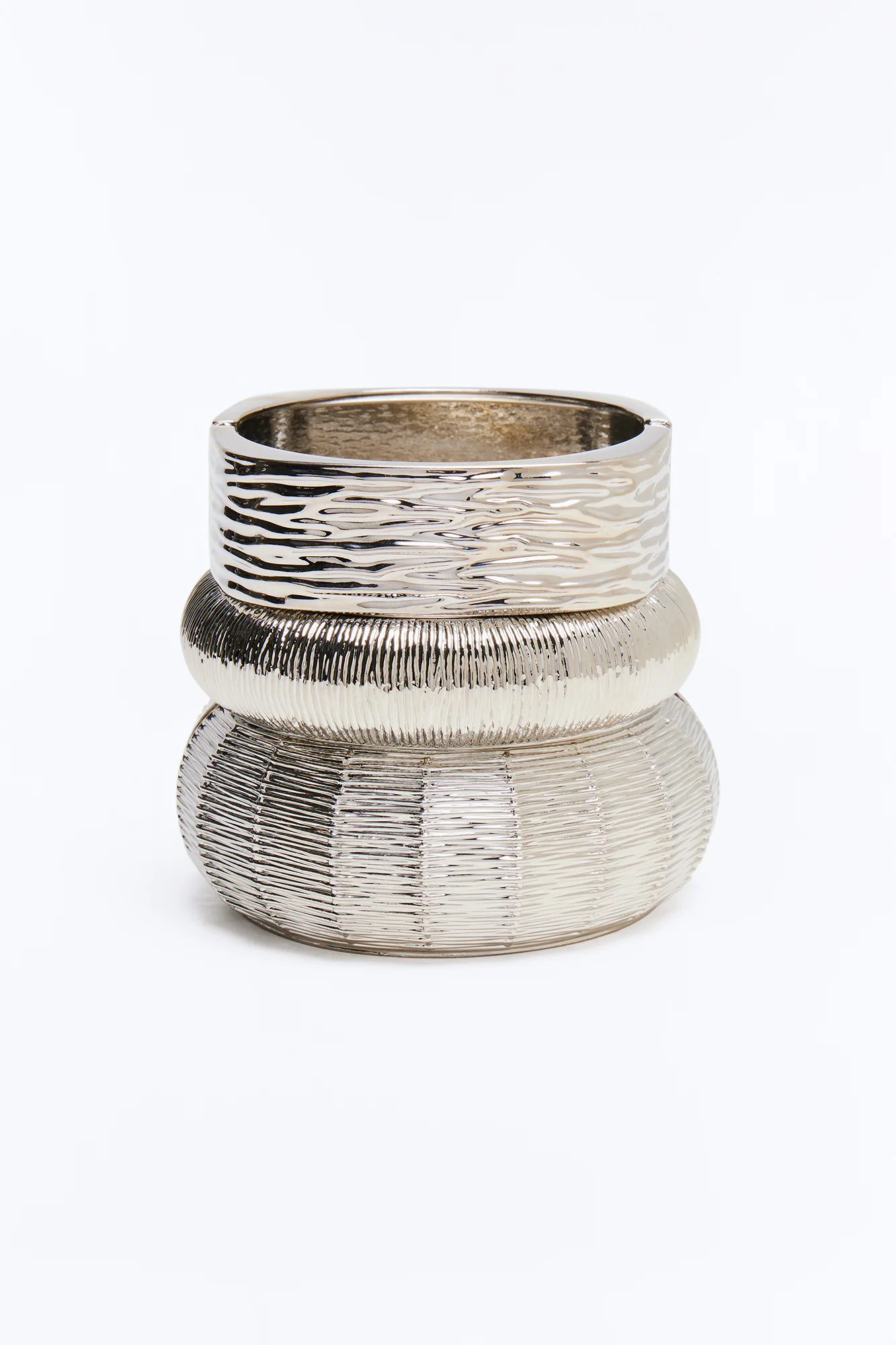 Caribbean Maya 3 Piece Bracelet Set - Silver - Image 3