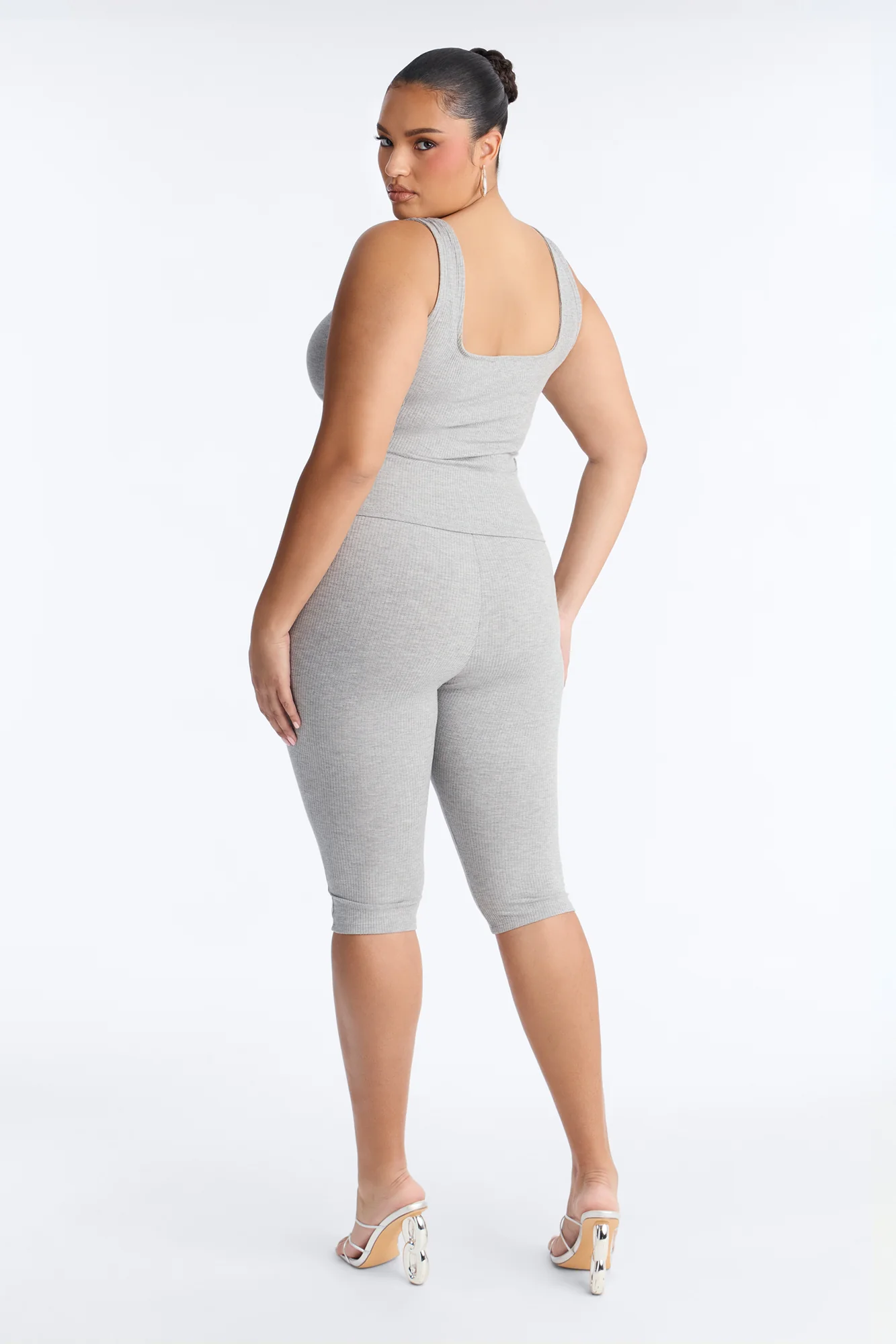Carina Snatched Pant Set - Heather Grey - Image 8