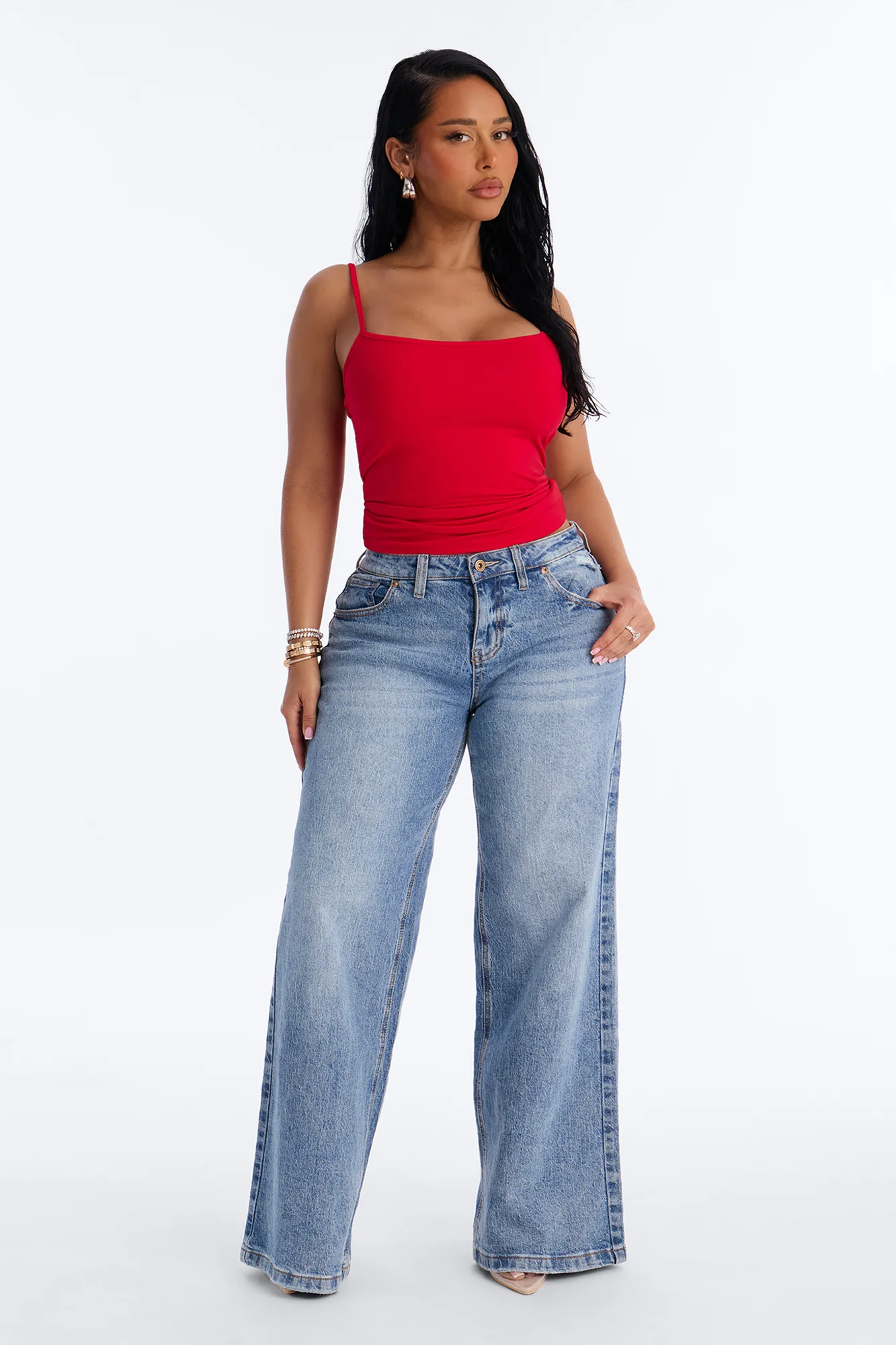 Carly Cami Top - Red - Image 2
